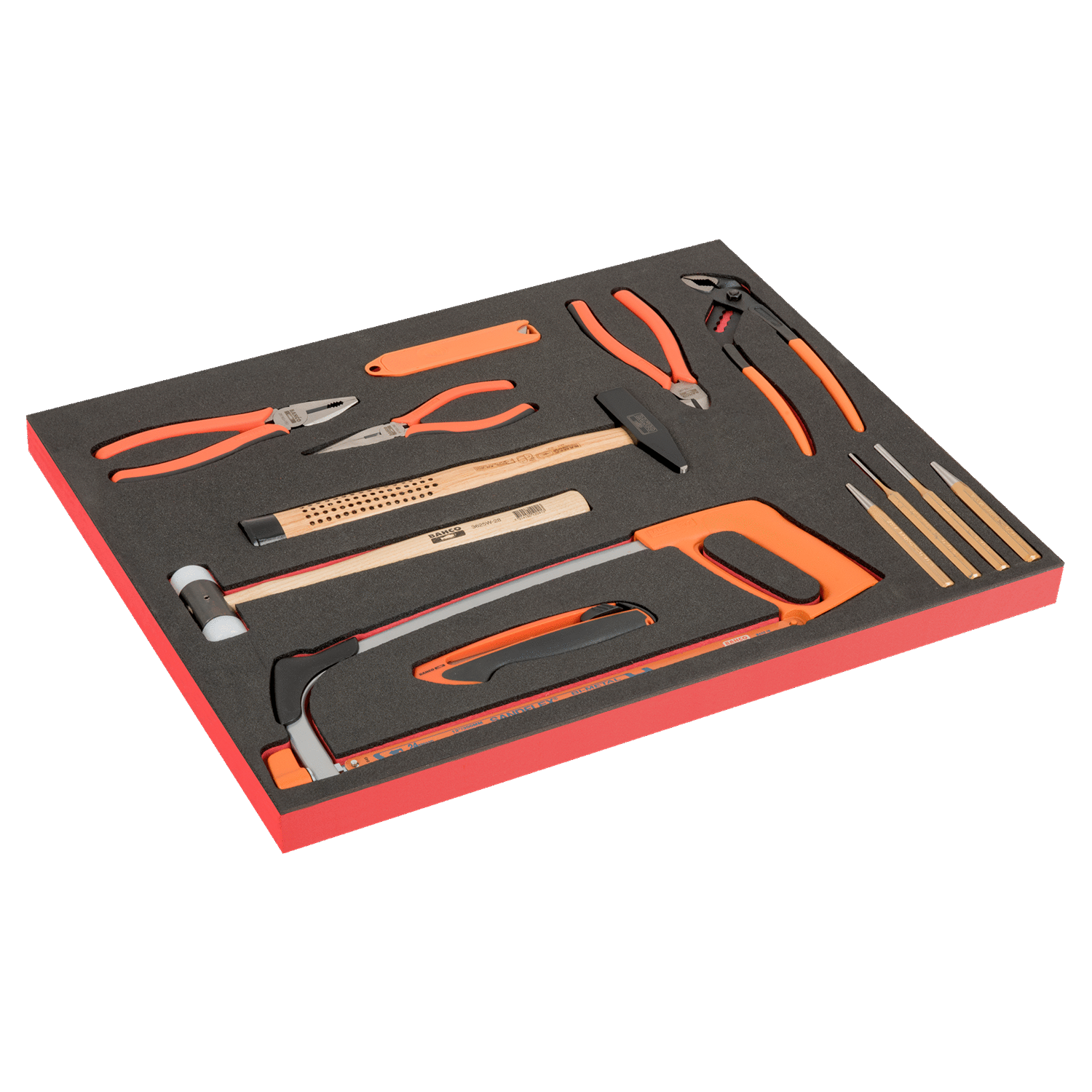 BAHCO FF1A154 Fit&Go 3/3 Foam Inlay Mixed Striking/ Pliers Set - Premium Pliers Set from BAHCO - Shop now at Yew Aik.