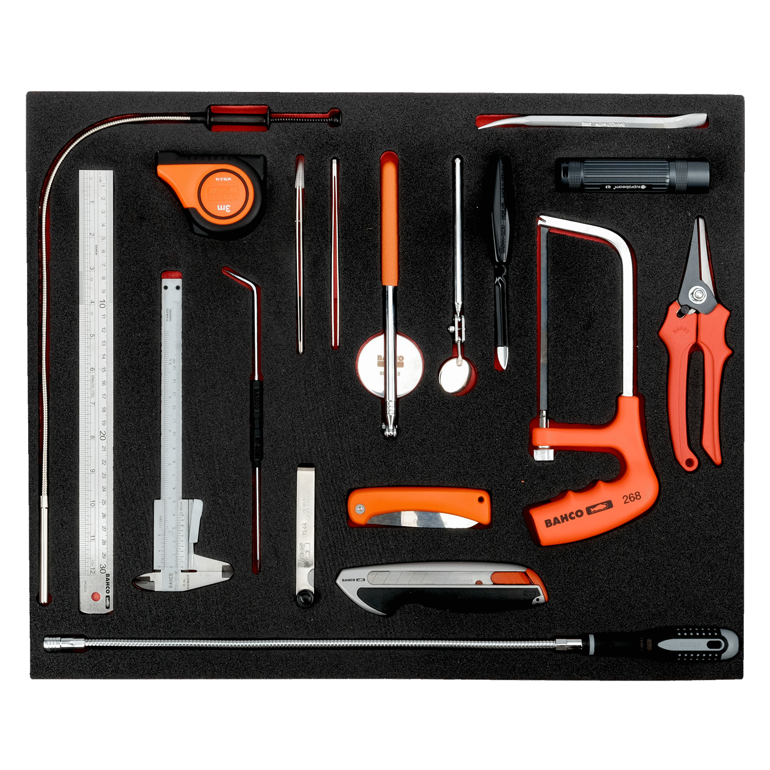BAHCO FF1A16 Fit&Go 3/3 Foam Inlay Mixed Toolset - 18 Pcs - Premium Mixed Toolset from BAHCO - Shop now at Yew Aik.