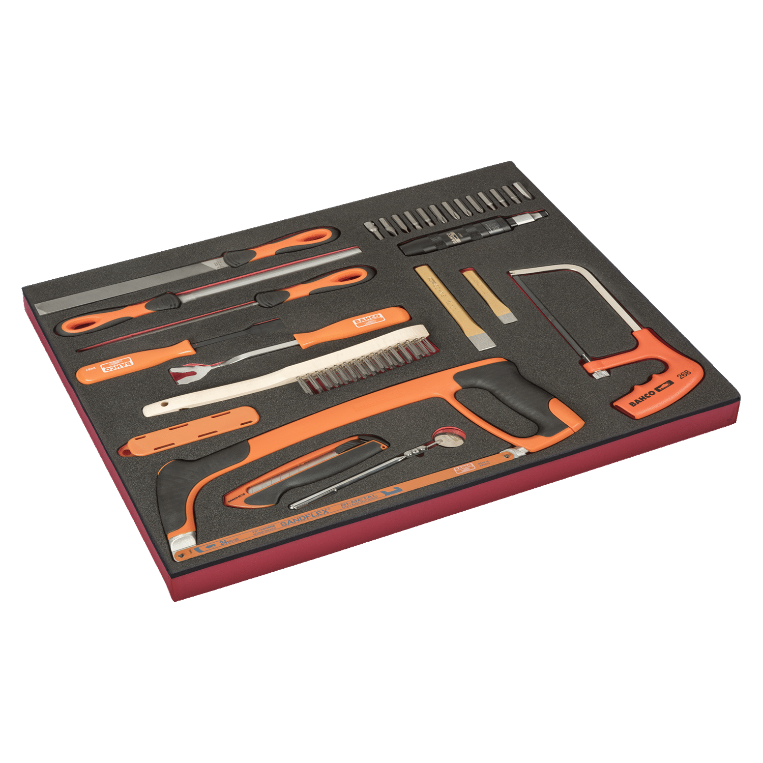 BAHCO FF1A168 Fit&Go 3/3 Foam Inlay Files & Impact Driver Set - Premium Impact Driver Set from BAHCO - Shop now at Yew Aik.