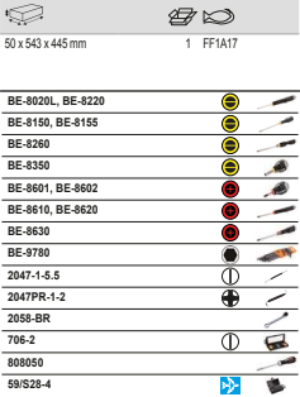 BAHCO FF1A17 Fit&Go 3/3 Foam Inlay Screwdriver Bit Set - 60 Pcs - Premium Screwdriver Bit Set from BAHCO - Shop now at Yew Aik.