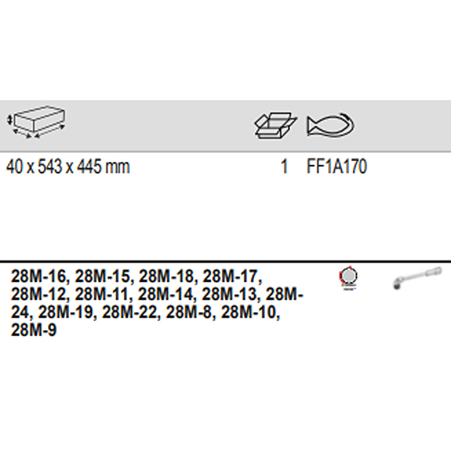 BAHCO FF1A170 Fit&Go 3/3 Foam Inlay Metric Socket Spanners Set - Premium Spanners Set from BAHCO - Shop now at Yew Aik.
