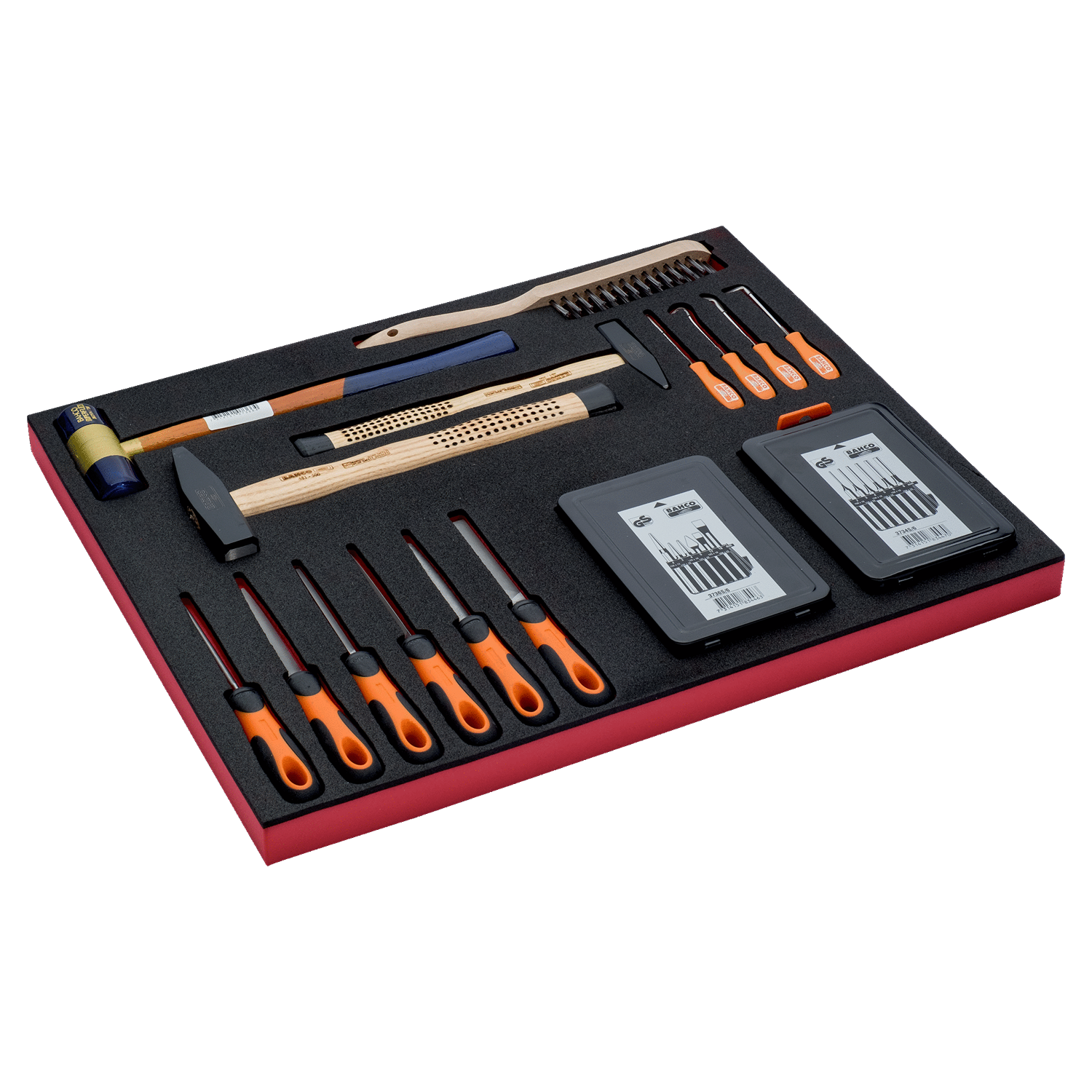 BAHCO FF1A18 Fit&Go 3/3 Foam Inlay Striking/File Set - 24 Pcs - Premium Striking/File Set from BAHCO - Shop now at Yew Aik.