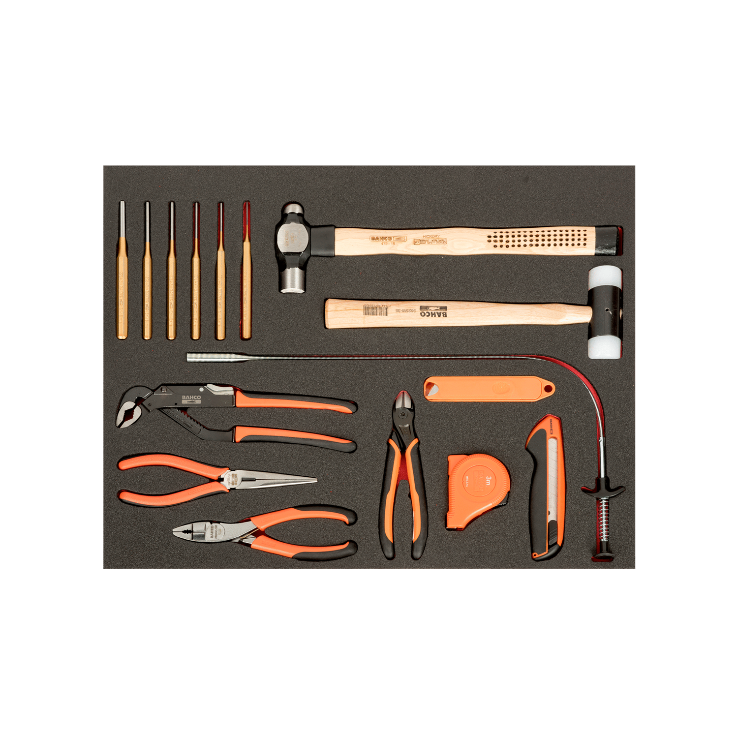 BAHCO FF1A189 Fit&Go 3/3Foam Inlay Pliers, Cutting & Pick-Up Tool - Premium Pick-Up Tool from BAHCO - Shop now at Yew Aik.