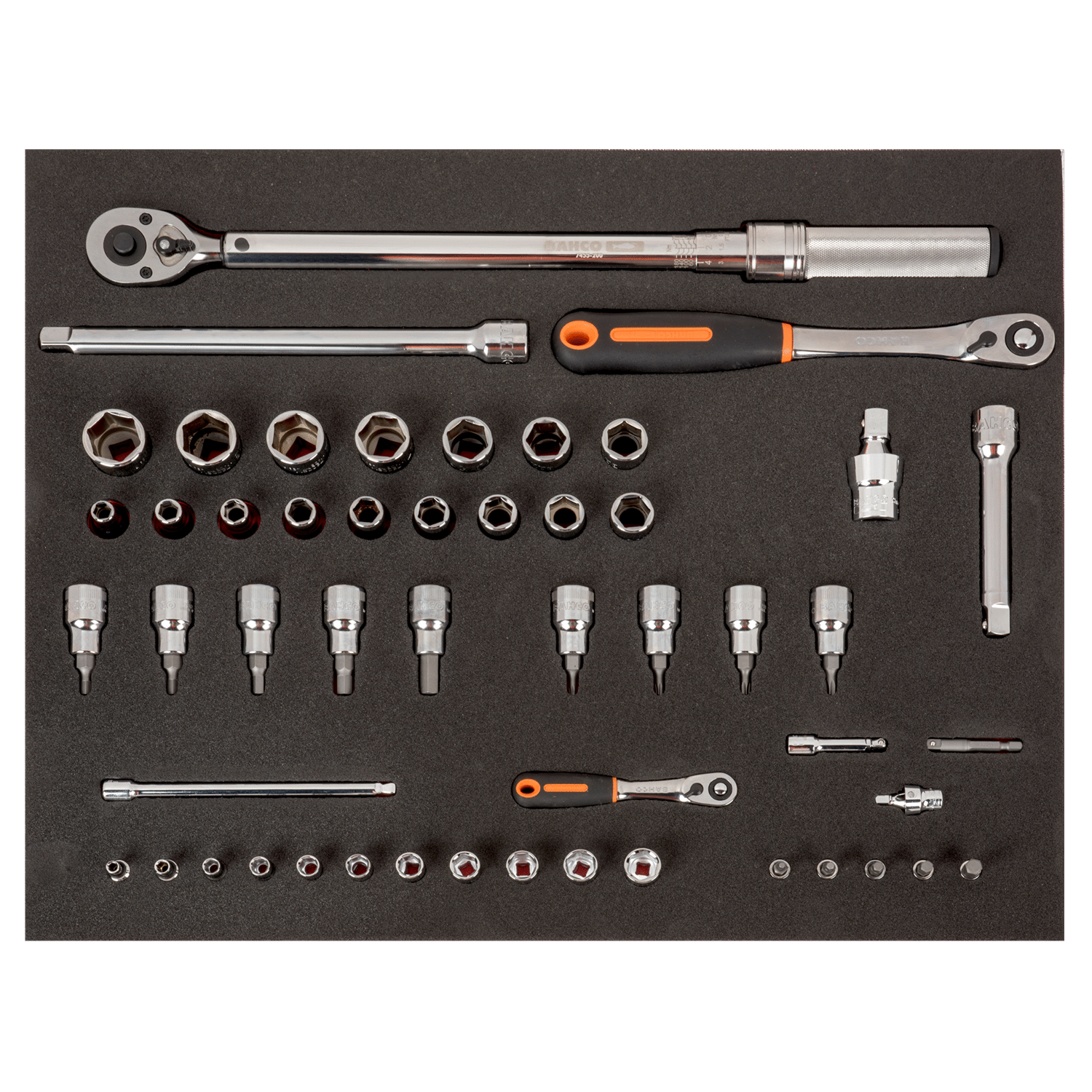 BAHCO FF1A194 Fit&Go 3/3 Foam Inlay 1/2&1/4 Socket Set & Wrench - Premium Socket Set from BAHCO - Shop now at Yew Aik.