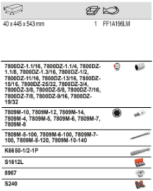 BAHCO FF1A196LM Fit&Go 3/3 Foam Laser Marked Inlay 1/2 Socket Set - Premium Socket Set from BAHCO - Shop now at Yew Aik.