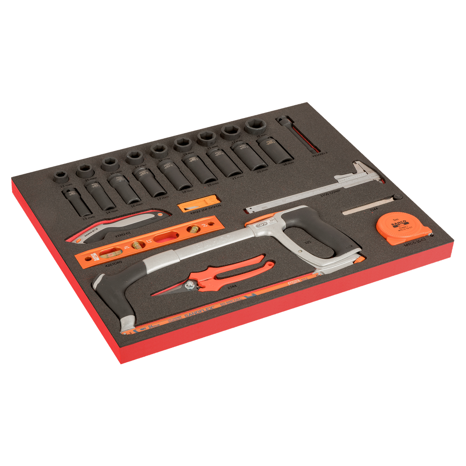 BAHCO FF1A197LM Fit&Go 3/3 Foam Laser 1/2” Impact Socket Set - Premium Impact Socket Set from BAHCO - Shop now at Yew Aik.