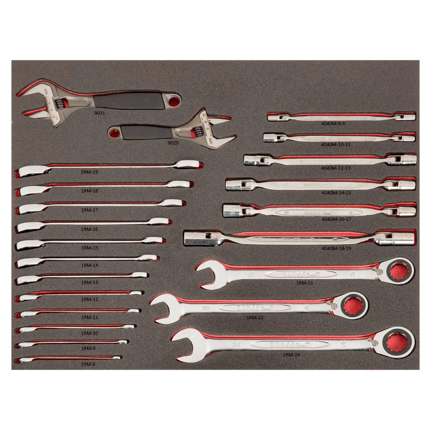 BAHCO FF1A199LM Fit&Go 3/3 Foam Laser Adjustable Spanners Set - Premium Spanners Set from BAHCO - Shop now at Yew Aik.
