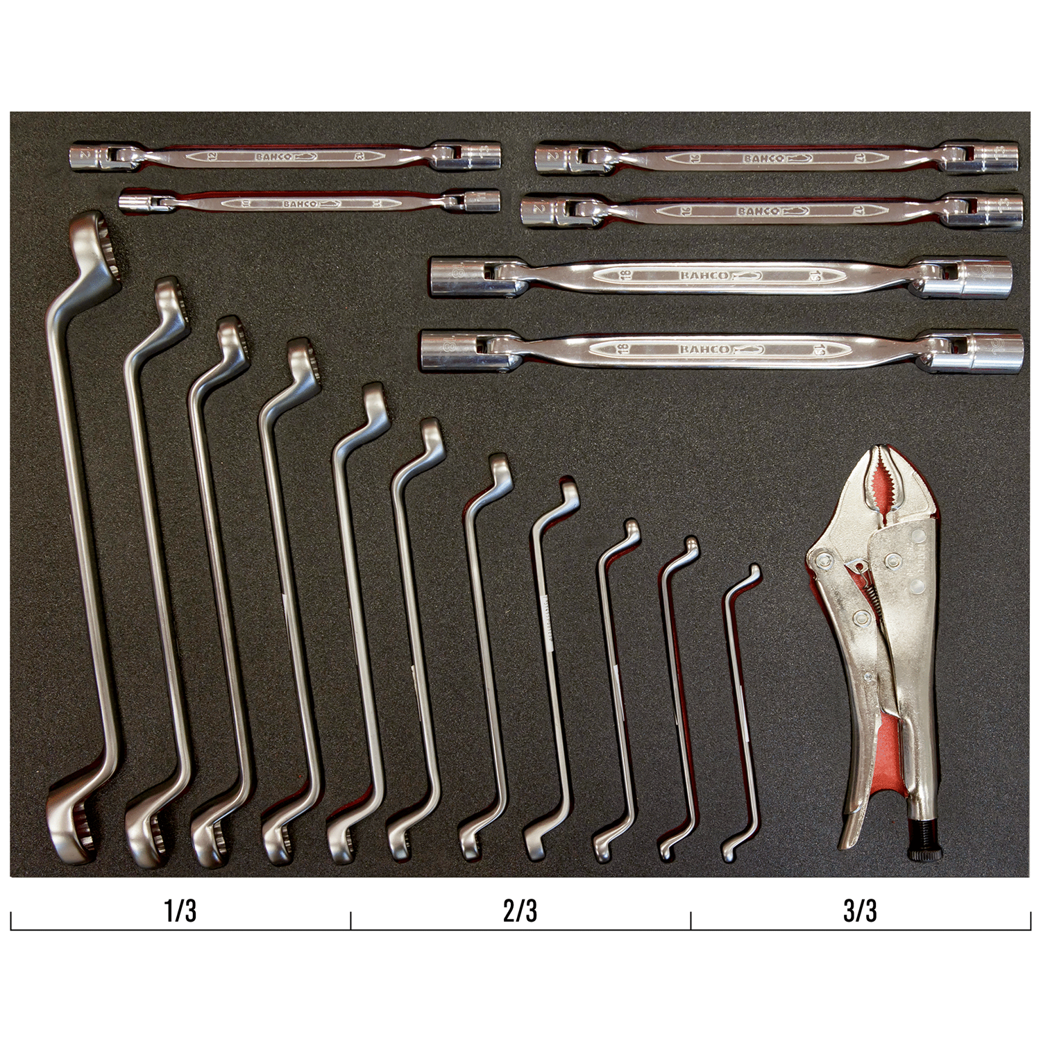 BAHCO FF1A20 Fit&Go 3/3 Foam Inlay Double Ring End/Ratchet Set - Premium Ratchet Set from BAHCO - Shop now at Yew Aik.