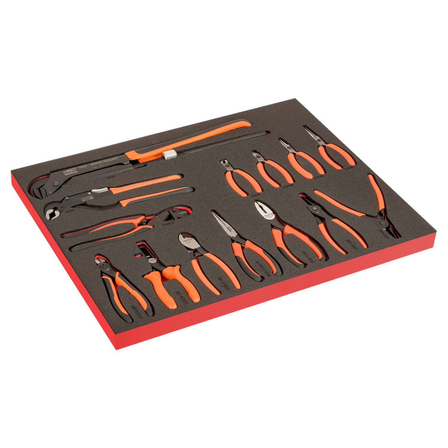 BAHCO FF1A200LM Fit&Go 3/3 Foam Laser Circlip Plier Set - Premium Circlip Plier Set from BAHCO - Shop now at Yew Aik.