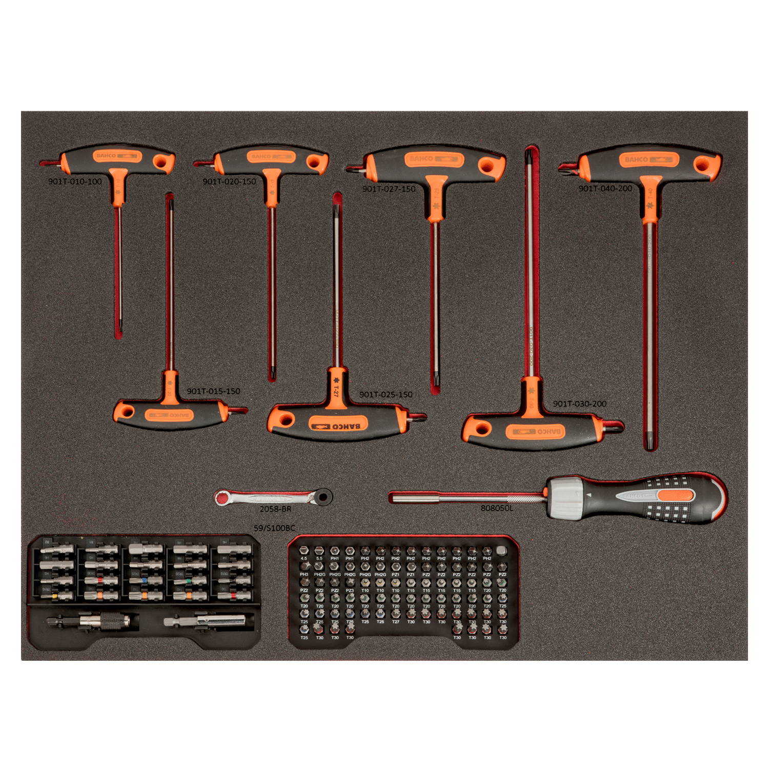 BAHCO FF1A203LM Fit&Go3/3Foam Screwdriver and Screwdriver Bit Set - Premium Screwdriver and Screwdriver Bit Set from BAHCO - Shop now at Yew Aik.