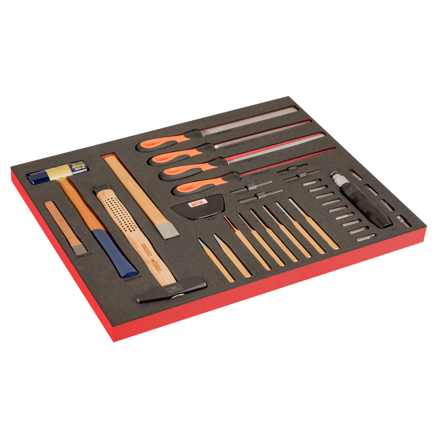 BAHCO FF1A204LM Fit&Go 3/3 Foam Marked Inlay Striking & Files - Premium Striking & Files from BAHCO - Shop now at Yew Aik.