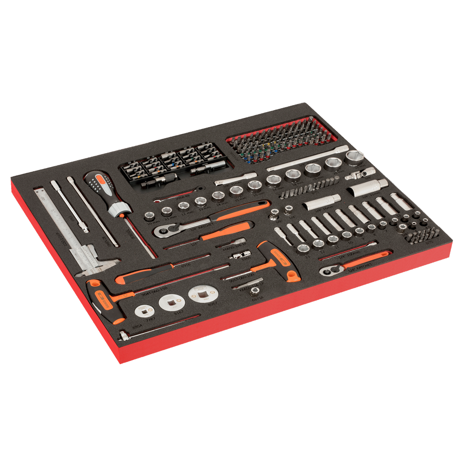 BAHCO FF1A207LM Fit&Go 3/3 Foam Laser Marked Inlay & Socket Set - Premium Socket Set from BAHCO - Shop now at Yew Aik.