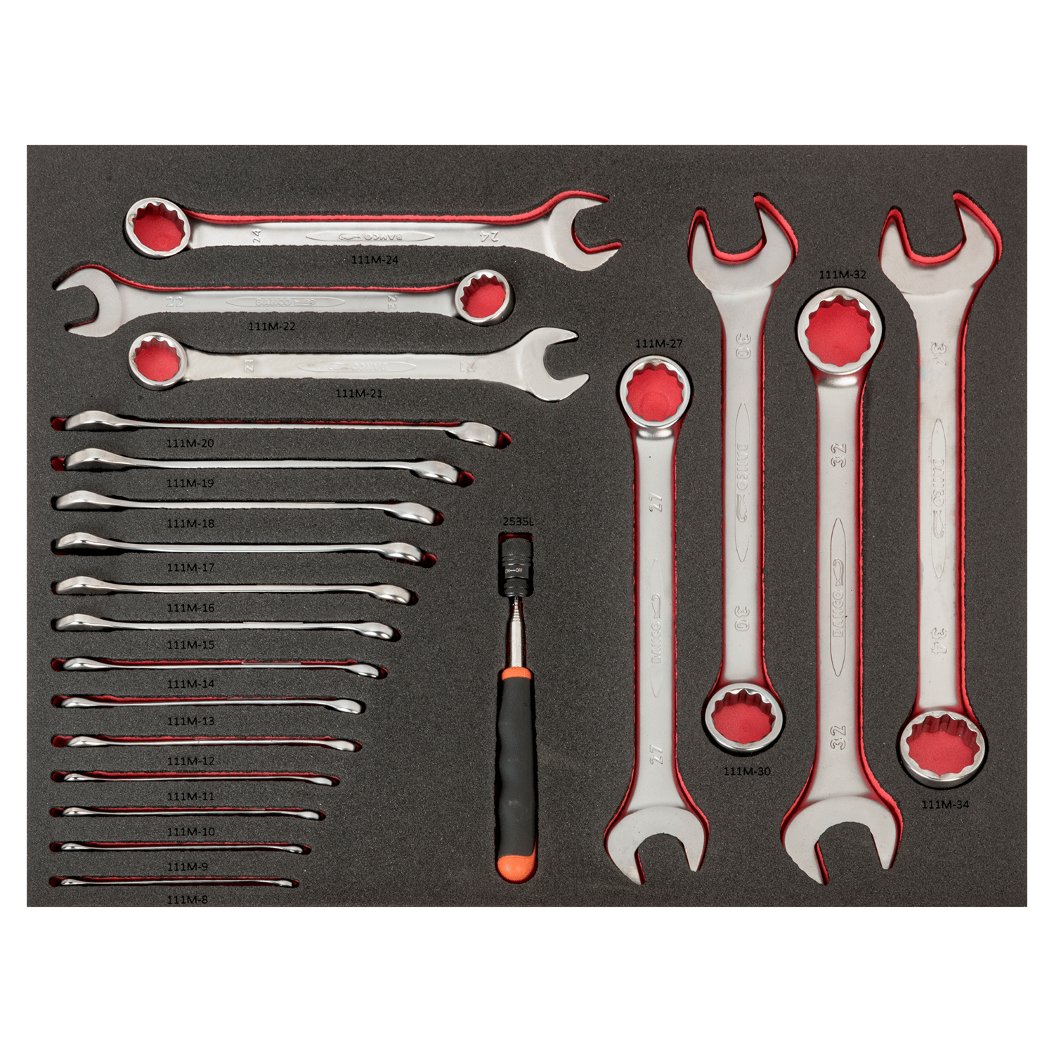 BAHCO FF1A209LM Fit&Go 3/3 Foam Laser Combination Spanners & LED - Premium Combination Spanner from BAHCO - Shop now at Yew Aik.