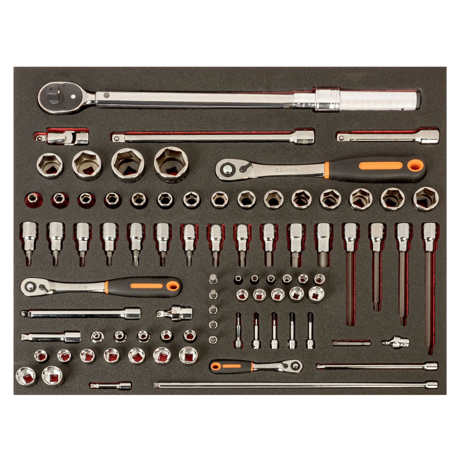 BAHCO FF1A213 Fit&Go 3/3 Foam Inlay Socket Set & Torque Wrench - Premium Socket Set from BAHCO - Shop now at Yew Aik.