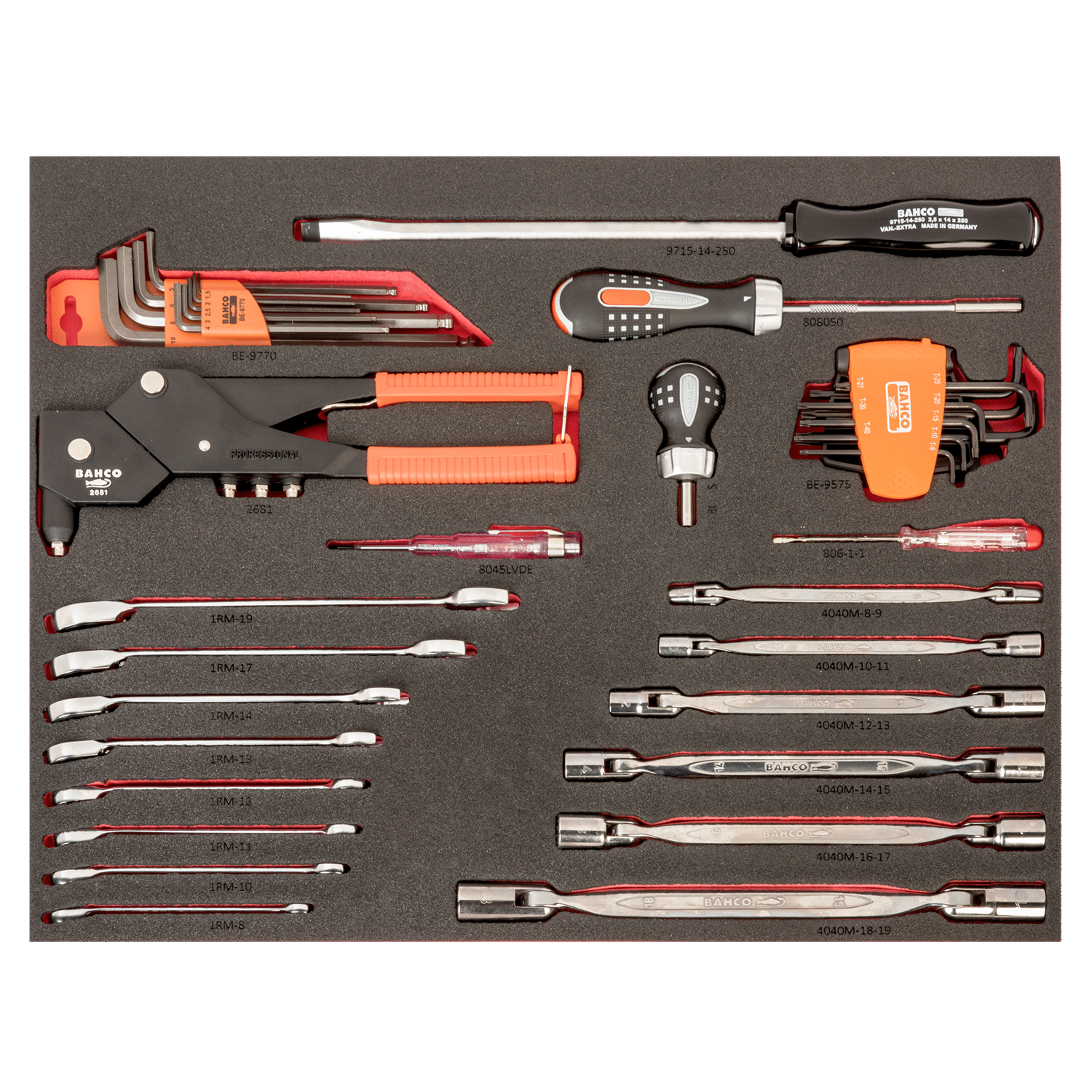 BAHCO FF1A221LM Fit&Go 3/3 Foam Laser Marked Inlay L-Keys Sets - Premium L-Keys Sets from BAHCO - Shop now at Yew Aik.