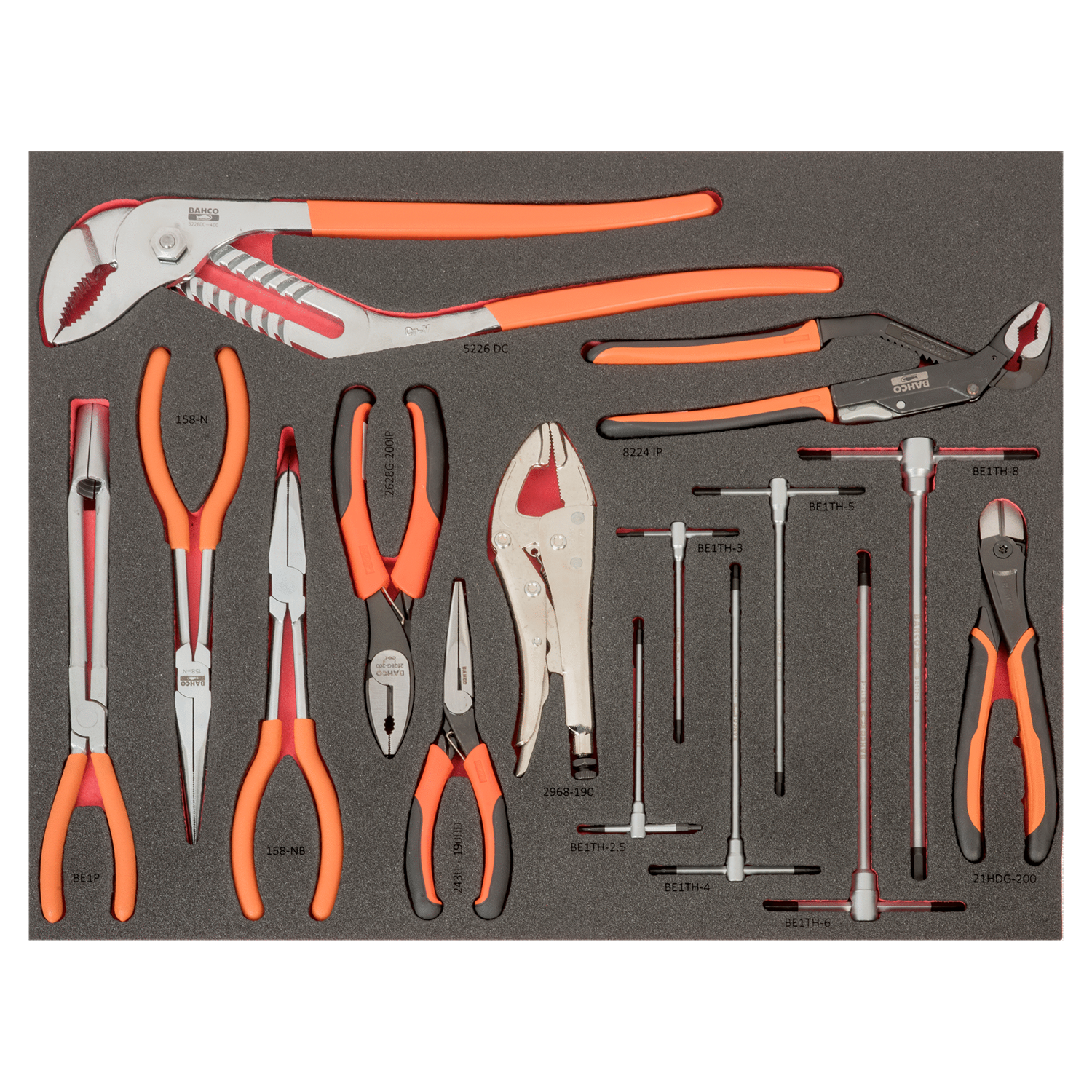 BAHCO FF1A223LM Fit&Go 3/3 Foam Laser Pliers & Hex Key Spanners - Premium Pliers from BAHCO - Shop now at Yew Aik.