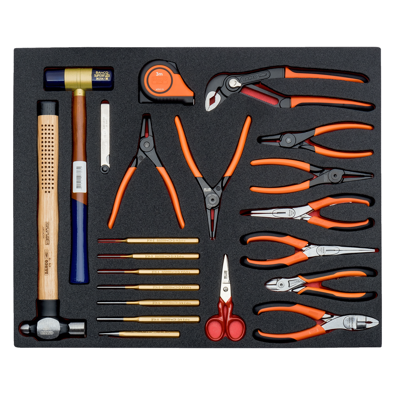 BAHCO FF1A23 Fit&Go 3/3 Foam Inlay Measuring Tape/Pliers Set - Premium Pliers Set from BAHCO - Shop now at Yew Aik.