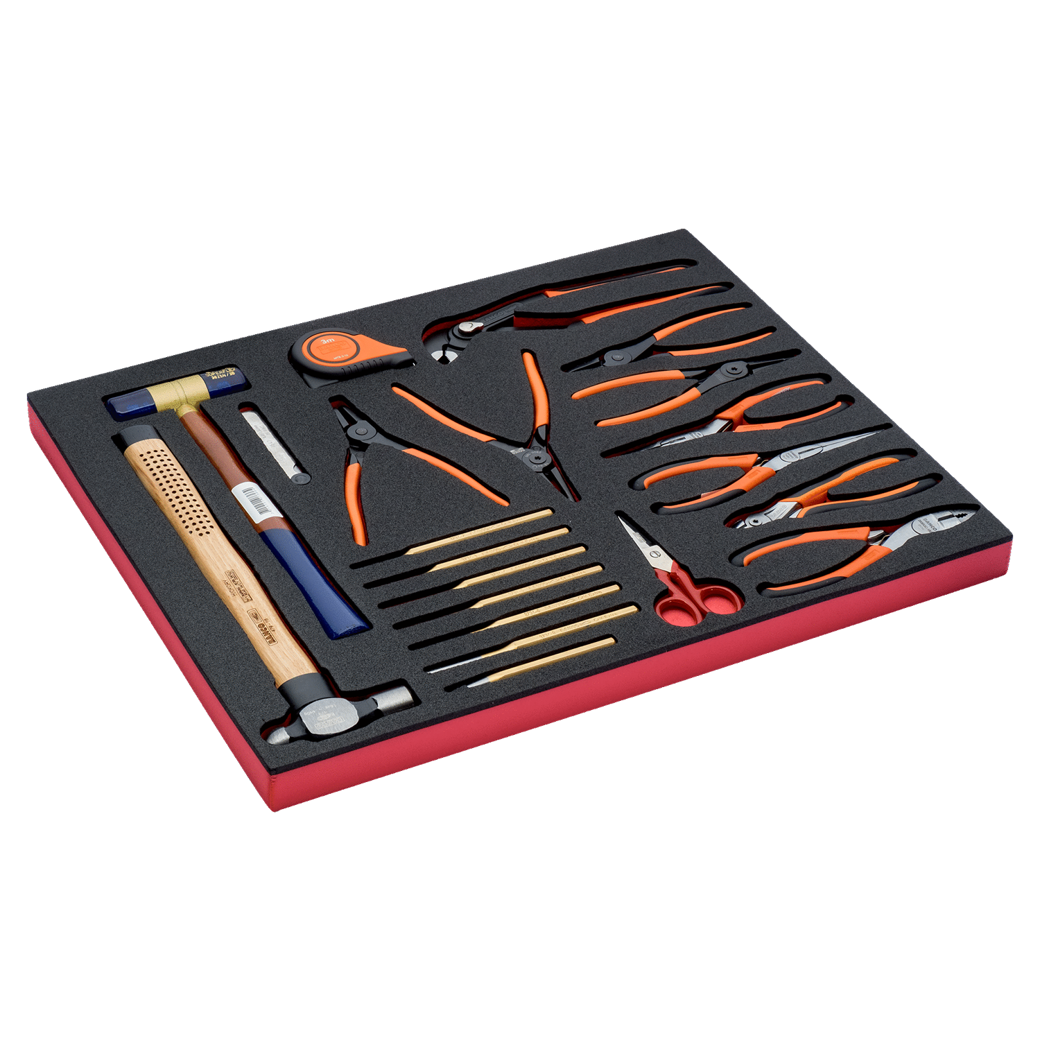 BAHCO FF1A23 Fit&Go 3/3 Foam Inlay Measuring Tape/Pliers Set - Premium Pliers Set from BAHCO - Shop now at Yew Aik.