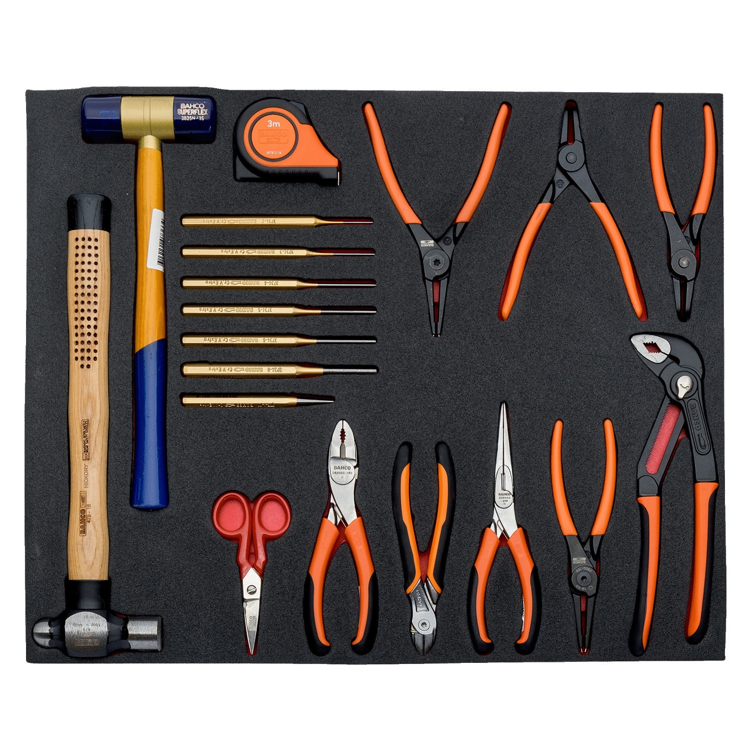 BAHCO FF1A24 Fit&Go 3/3 Foam Inlay Measuring Tape/Pliers Set - Premium Pliers Set from BAHCO - Shop now at Yew Aik.