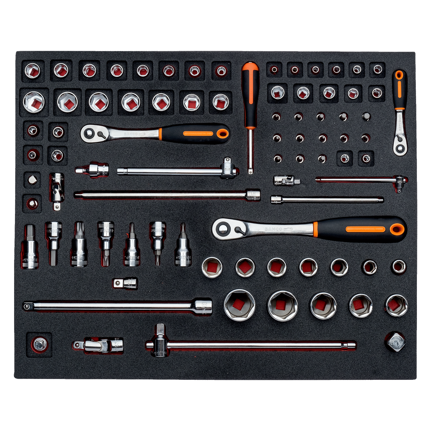 BAHCO FF1A2501 Fit&Go 3/3 Foam Inlay 1/4+1/2+3/8 Ratchet Set - Premium Ratchet Set from BAHCO - Shop now at Yew Aik.