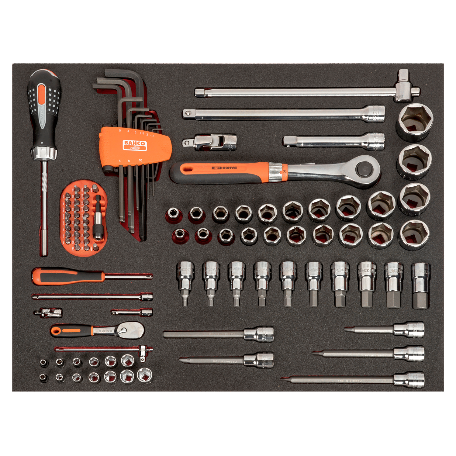 BAHCO FF1A2503 Fit&Go 3/3 Foam Inlay 1/2-3/8 Socket Set-101 Pcs - Premium Socket Set from BAHCO - Shop now at Yew Aik.