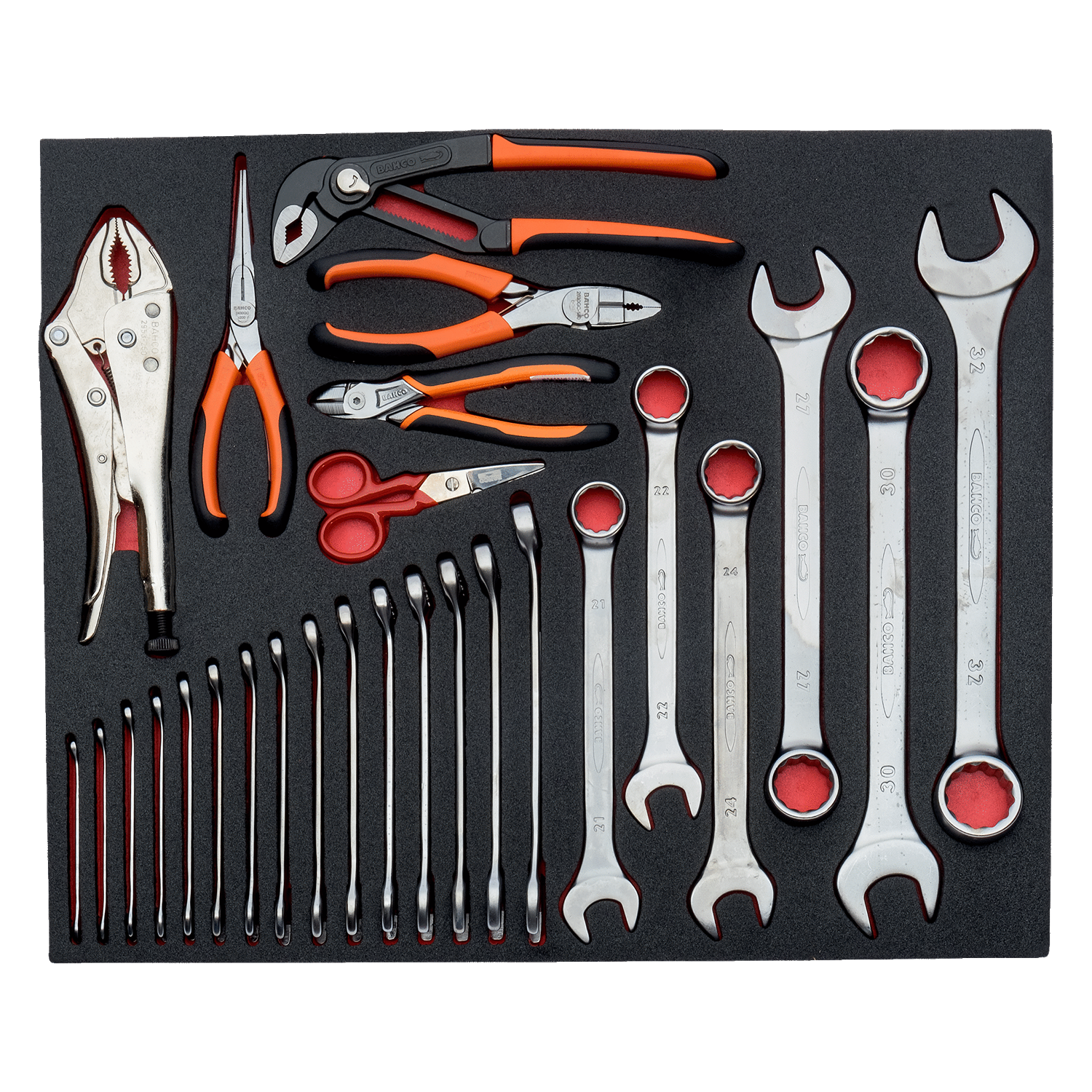 BAHCO FF1A26 Fit&Go 3/3 Foam Inlay Pliers and Wrench Set - 27 Pcs - Premium Pliers and Wrench Set from BAHCO - Shop now at Yew Aik.