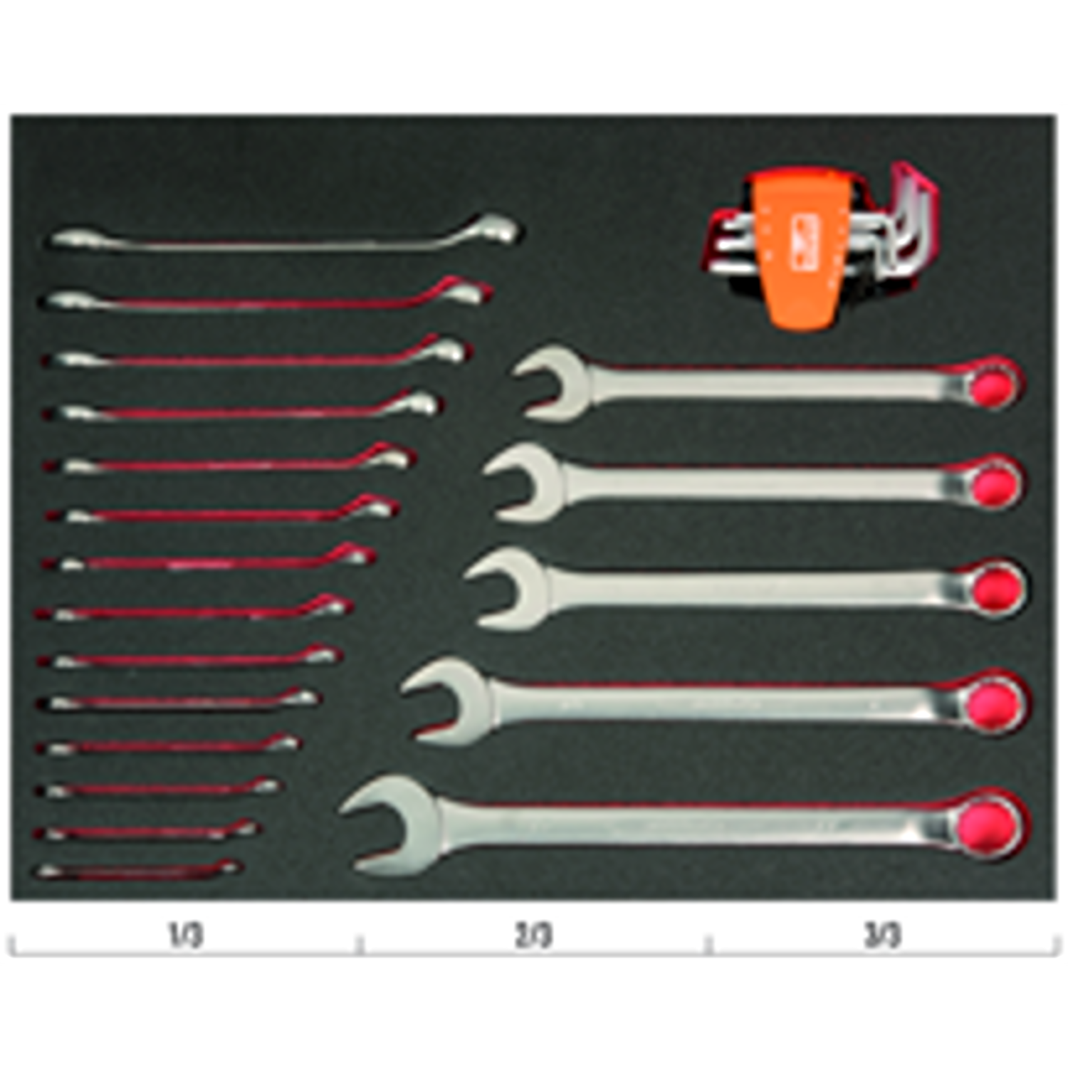 BAHCO FF1A3003 Fit&Go 3/3Foam Inlay Offset Combination Wrench Set - Premium Offset Combination Wrench Set from BAHCO - Shop now at Yew Aik.
