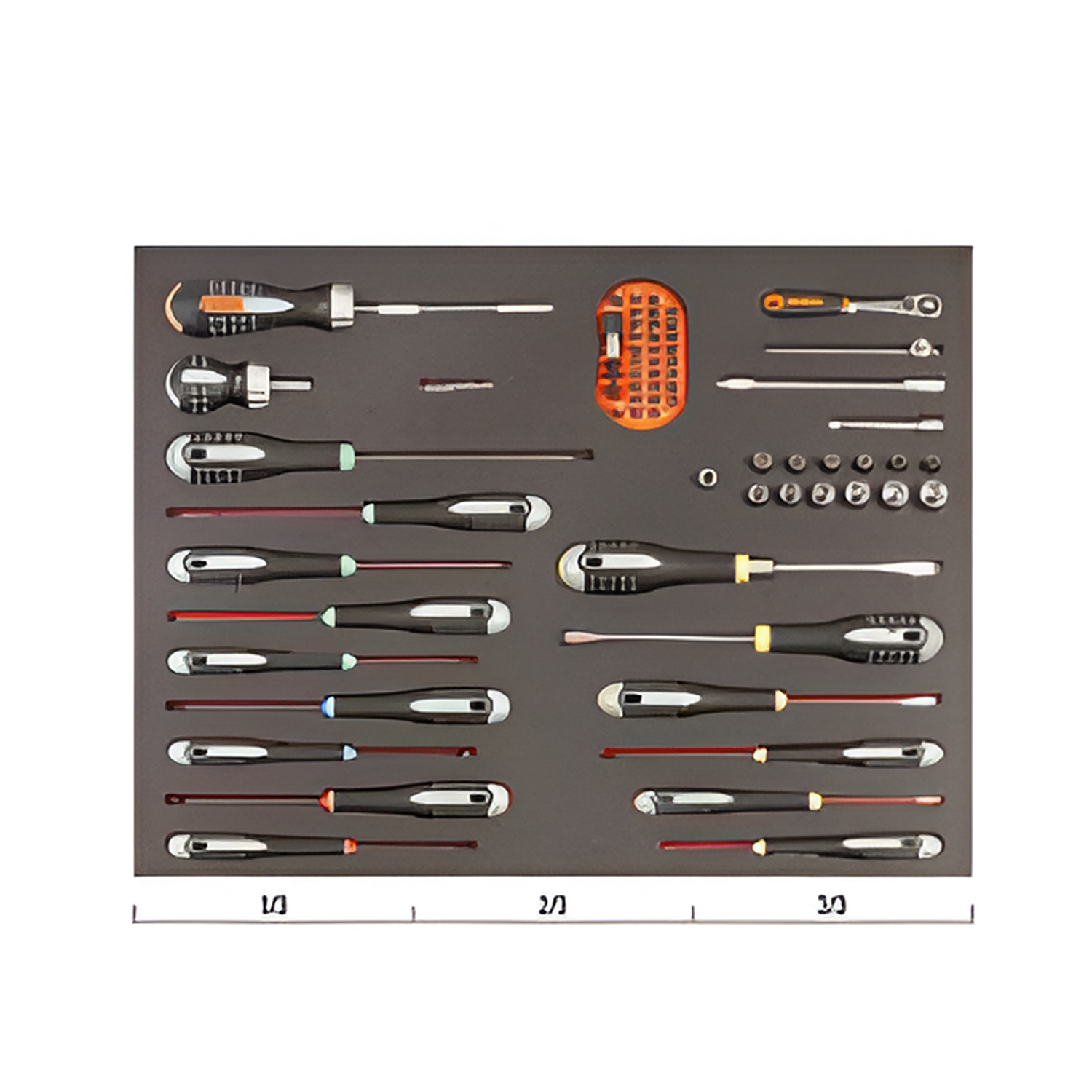 BAHCO FF1A30NB Fit&Go 3/3 Foam Laser Marked ERG Screwdrivers - Premium Screwdrivers from BAHCO - Shop now at Yew Aik.