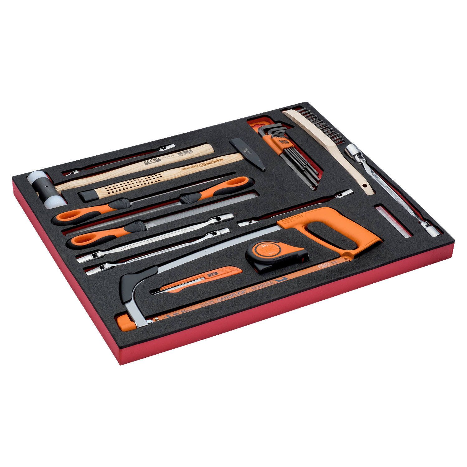BAHCO FF1A35 Fit&Go 3/3 Foam Inlay Striking and File Set - 24 Pcs - Premium Striking and File Set from BAHCO - Shop now at Yew Aik.