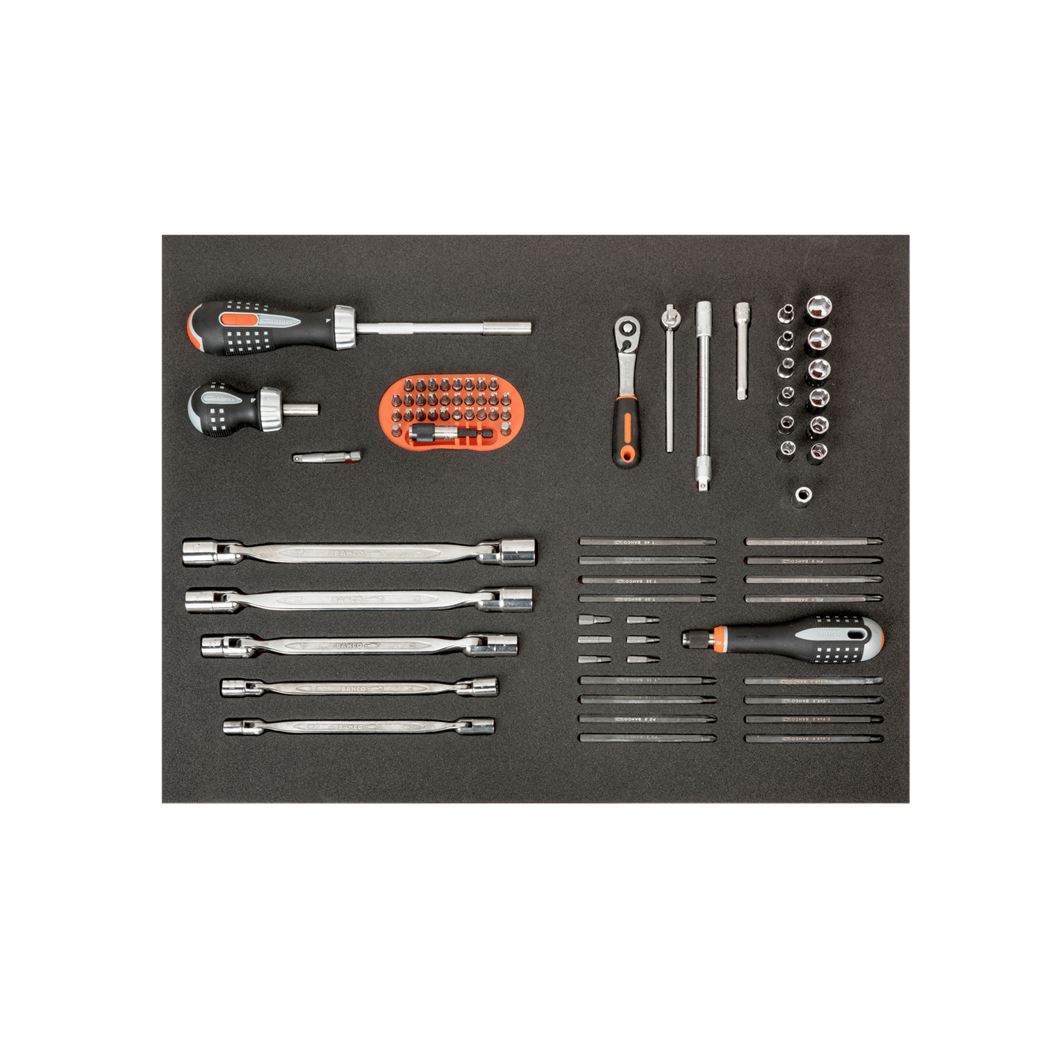 BAHCO FF1A36 Fit&Go 3/3 Foam Inlay Screwdriver/Socket Set-89 Pcs - Premium Socket Set from BAHCO - Shop now at Yew Aik.