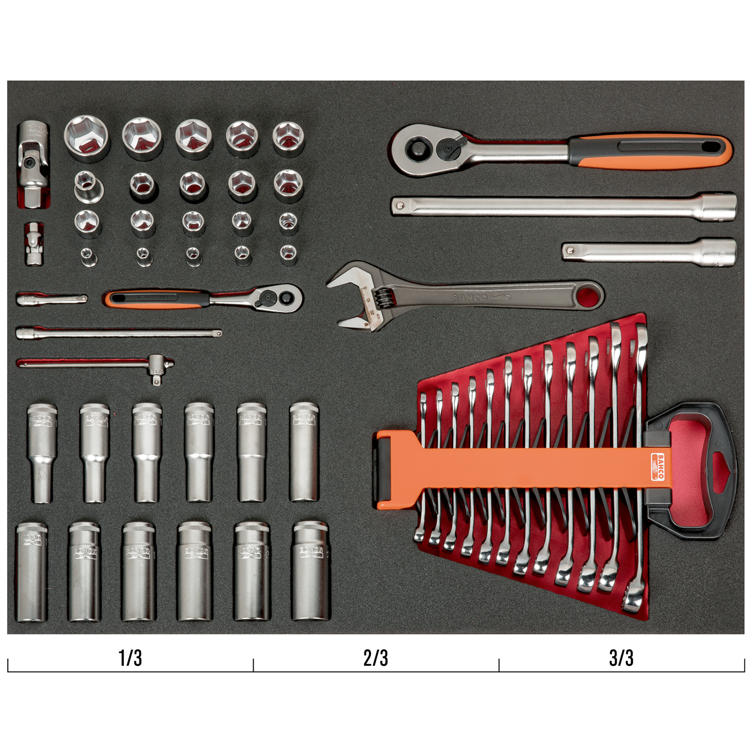 BAHCO FF1A39 Fit&Go 3/3 Foam Inlay Socket and Wrench Set 54 Pcs - Premium Socket and Wrench Set from BAHCO - Shop now at Yew Aik.