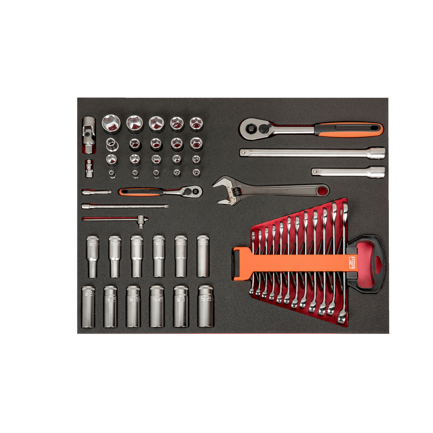 BAHCO FF1A39 Fit&Go 3/3 Foam Inlay Socket and Wrench Set 54 Pcs - Premium Socket and Wrench Set from BAHCO - Shop now at Yew Aik.