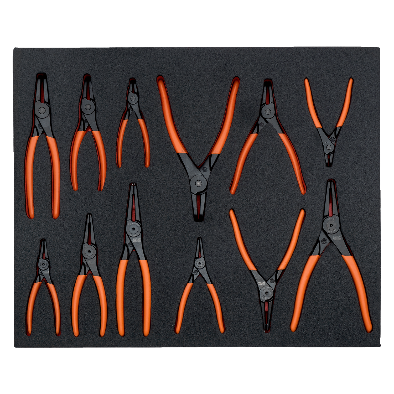 BAHCO FF1A4003 Fit&Go 3/3 Foam Inlay Circlip Plier Set - 12 Pcs - Premium Circlip Plier Set from BAHCO - Shop now at Yew Aik.