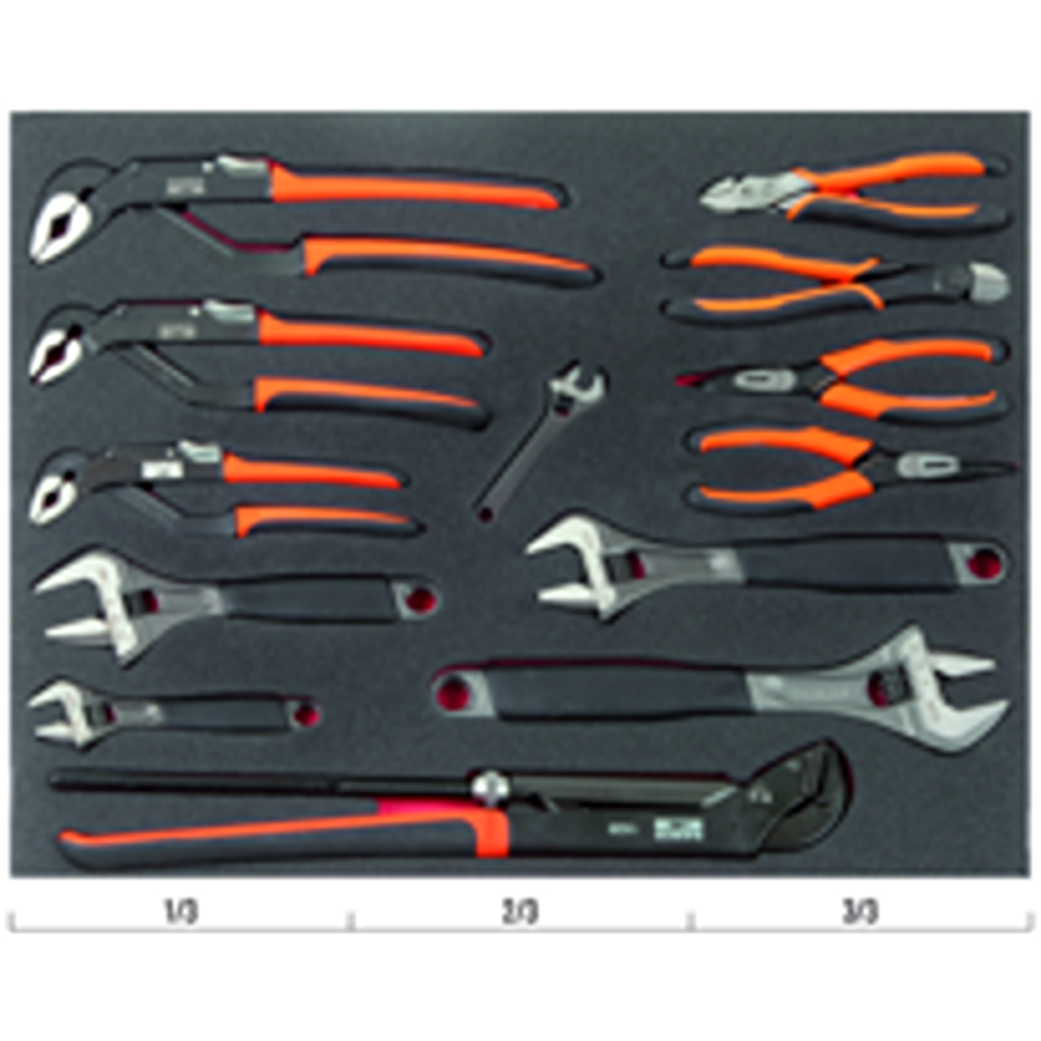 BAHCO FF1A50 Fit&Go 3/3 Foam Inlay Pliers and Wrench Set 13 Pcs - Premium Pliers and Wrench Set from BAHCO - Shop now at Yew Aik.