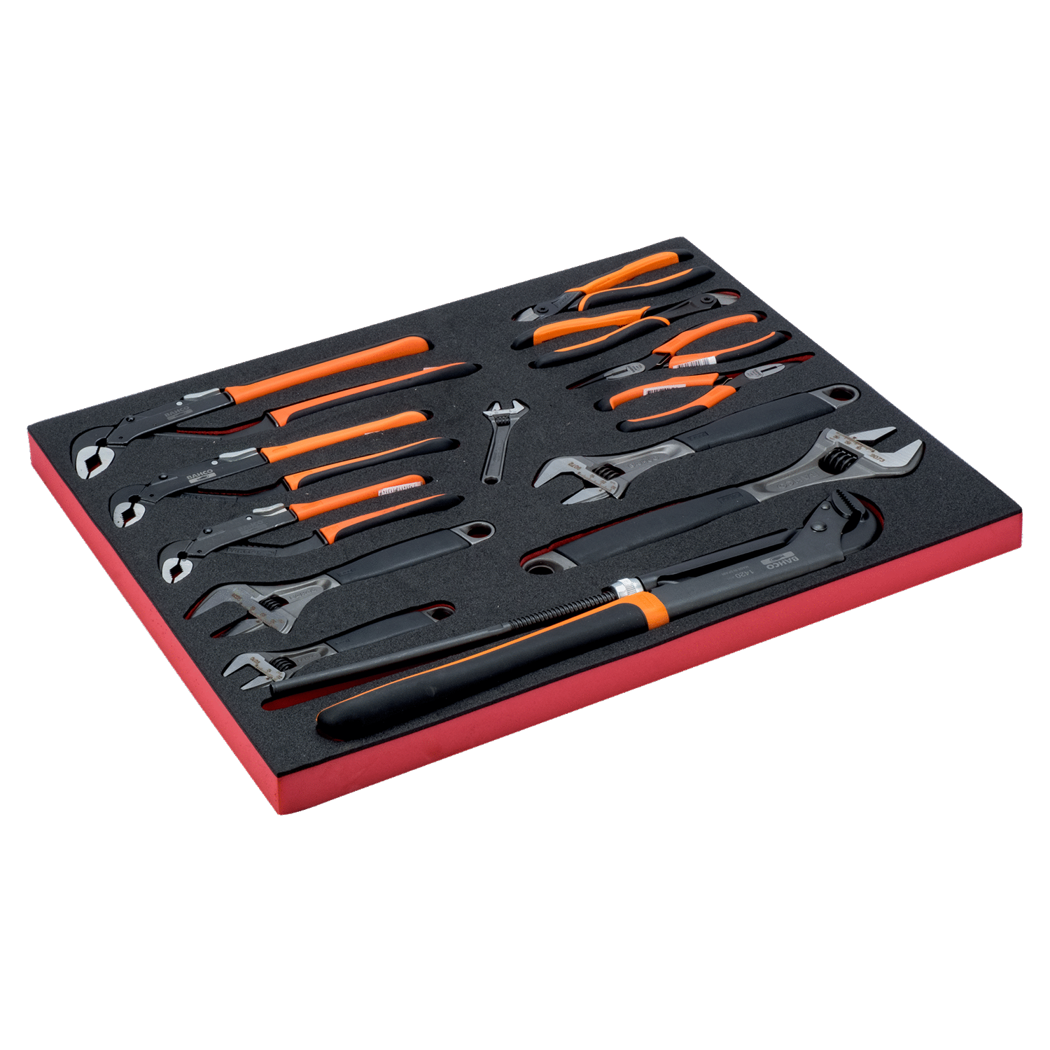 BAHCO FF1A50 Fit&Go 3/3 Foam Inlay Pliers and Wrench Set 13 Pcs - Premium Pliers and Wrench Set from BAHCO - Shop now at Yew Aik.