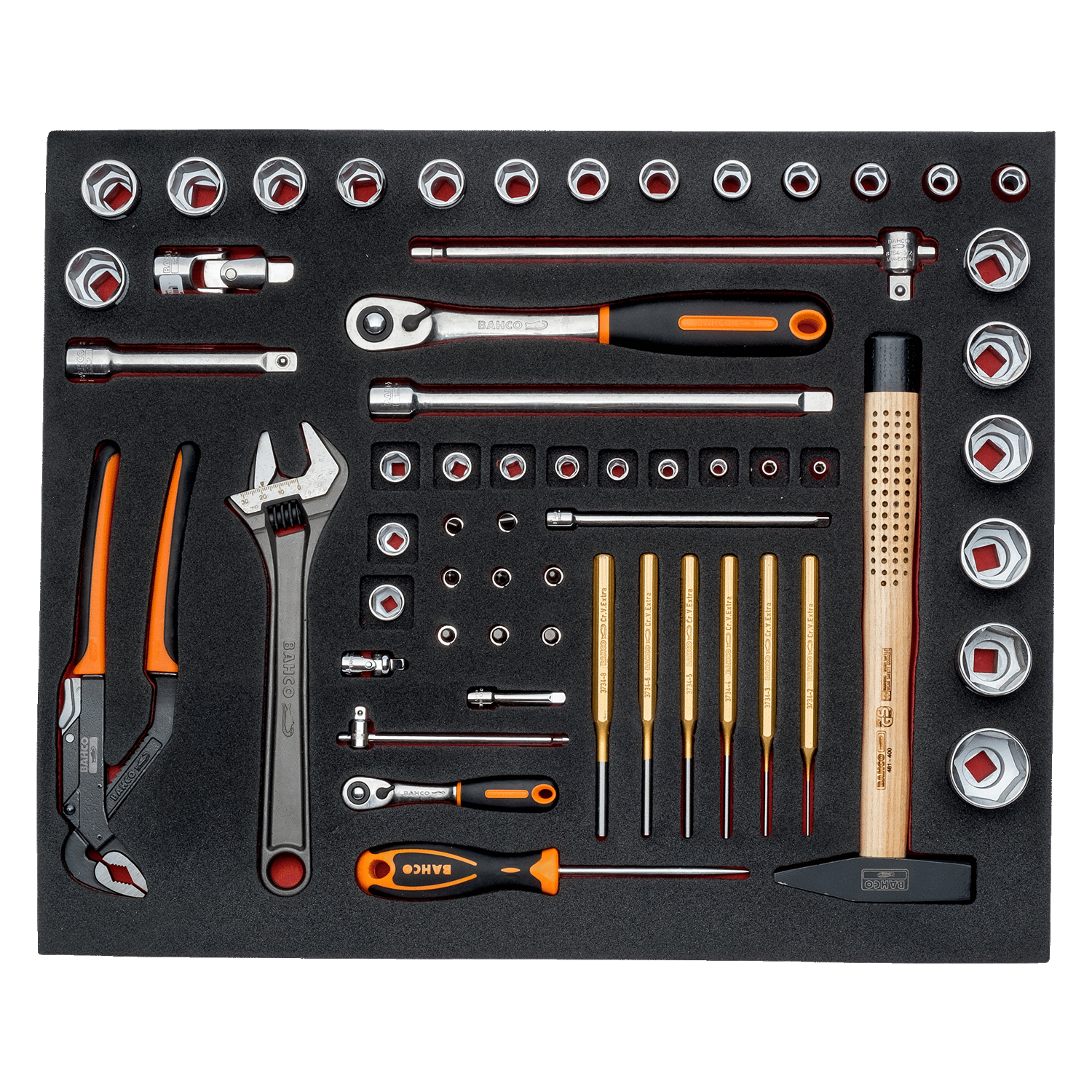 BAHCO FF1A5007 Fit&Go 3/3 Foam Inlay Socket and Striking Tool set - Premium Socket and Striking Tool Set from BAHCO - Shop now at Yew Aik.
