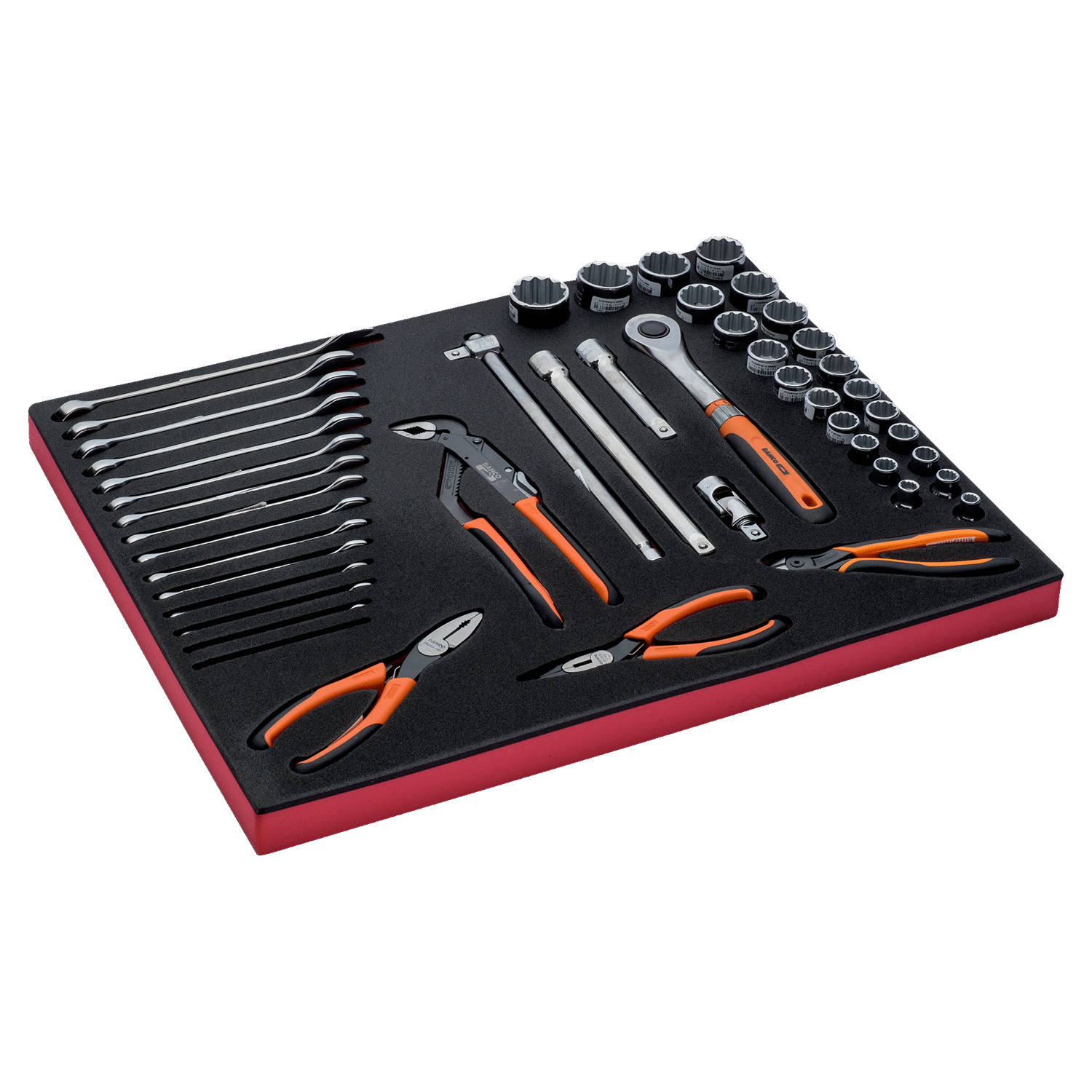 BAHCO FF1A5019 Fit&Go 3/3 Foam Inlay Wrench/Pliers/ Socket Set - Premium Socket Set from BAHCO - Shop now at Yew Aik.