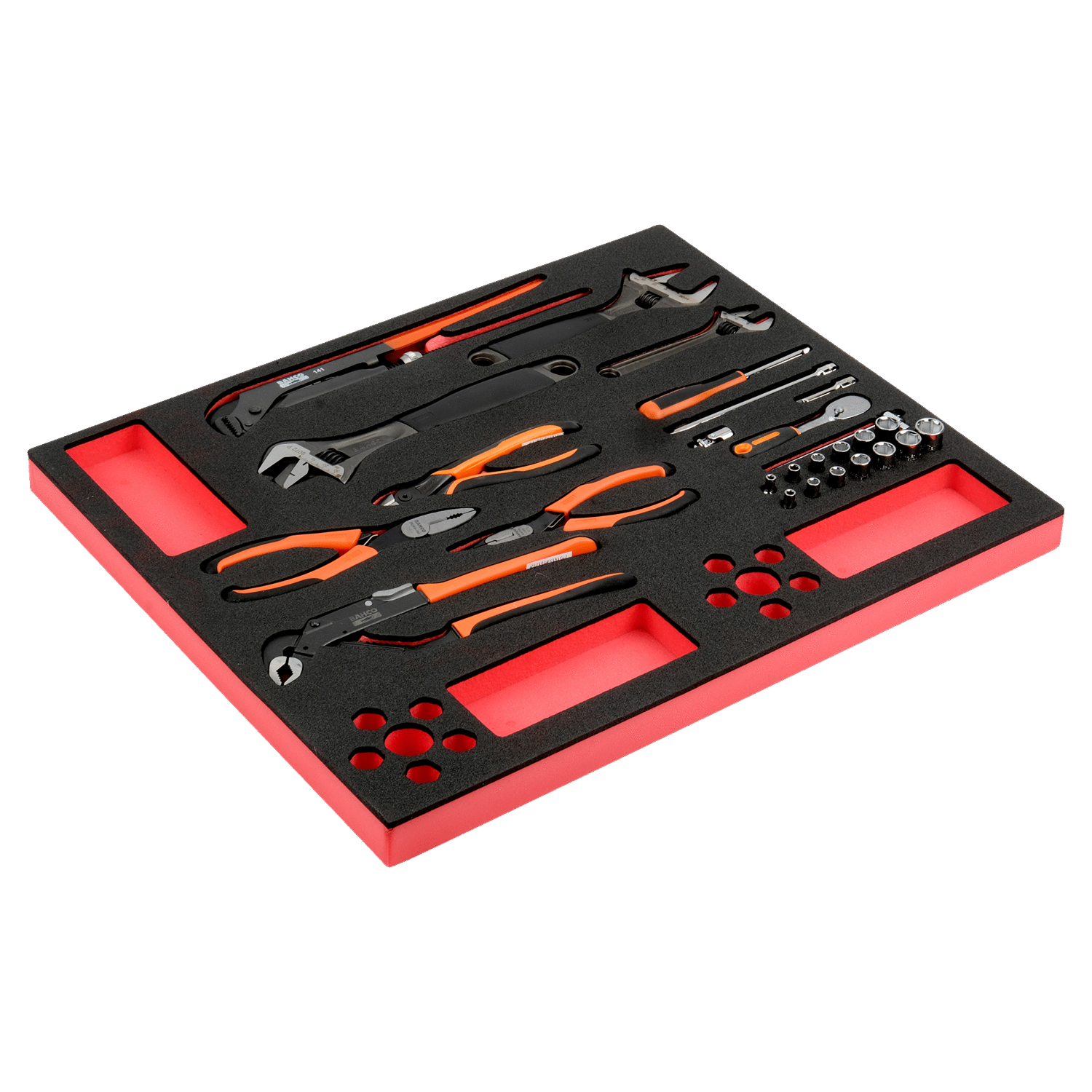 BAHCO FF1A5022 Fit&Go 3/3 Foam Inlay Pliers/Wrench/ Socket Set - Premium Socket Set from BAHCO - Shop now at Yew Aik.