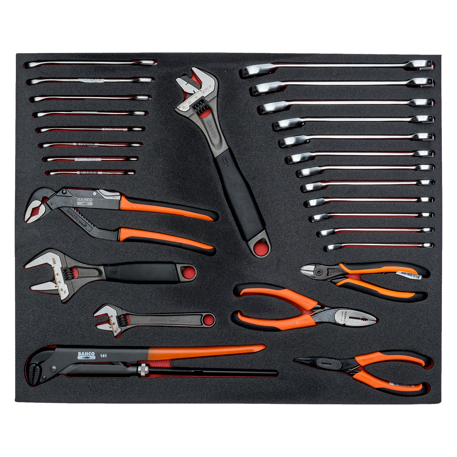 BAHCO FF1A5024 Fit&Go 3/3 Foam Inlay Pliers and Wrench Set 28 Pcs - Premium Pliers and Wrench Set from BAHCO - Shop now at Yew Aik.