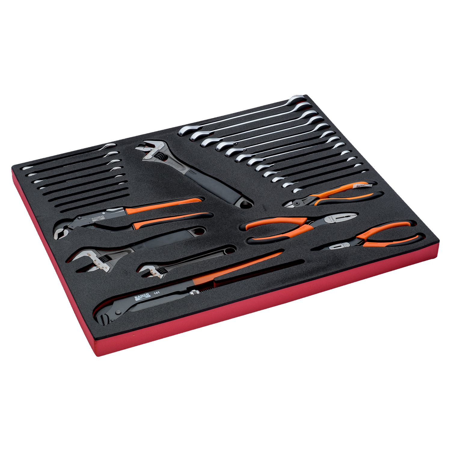 BAHCO FF1A5024 Fit&Go 3/3 Foam Inlay Pliers and Wrench Set 28 Pcs - Premium Pliers and Wrench Set from BAHCO - Shop now at Yew Aik.