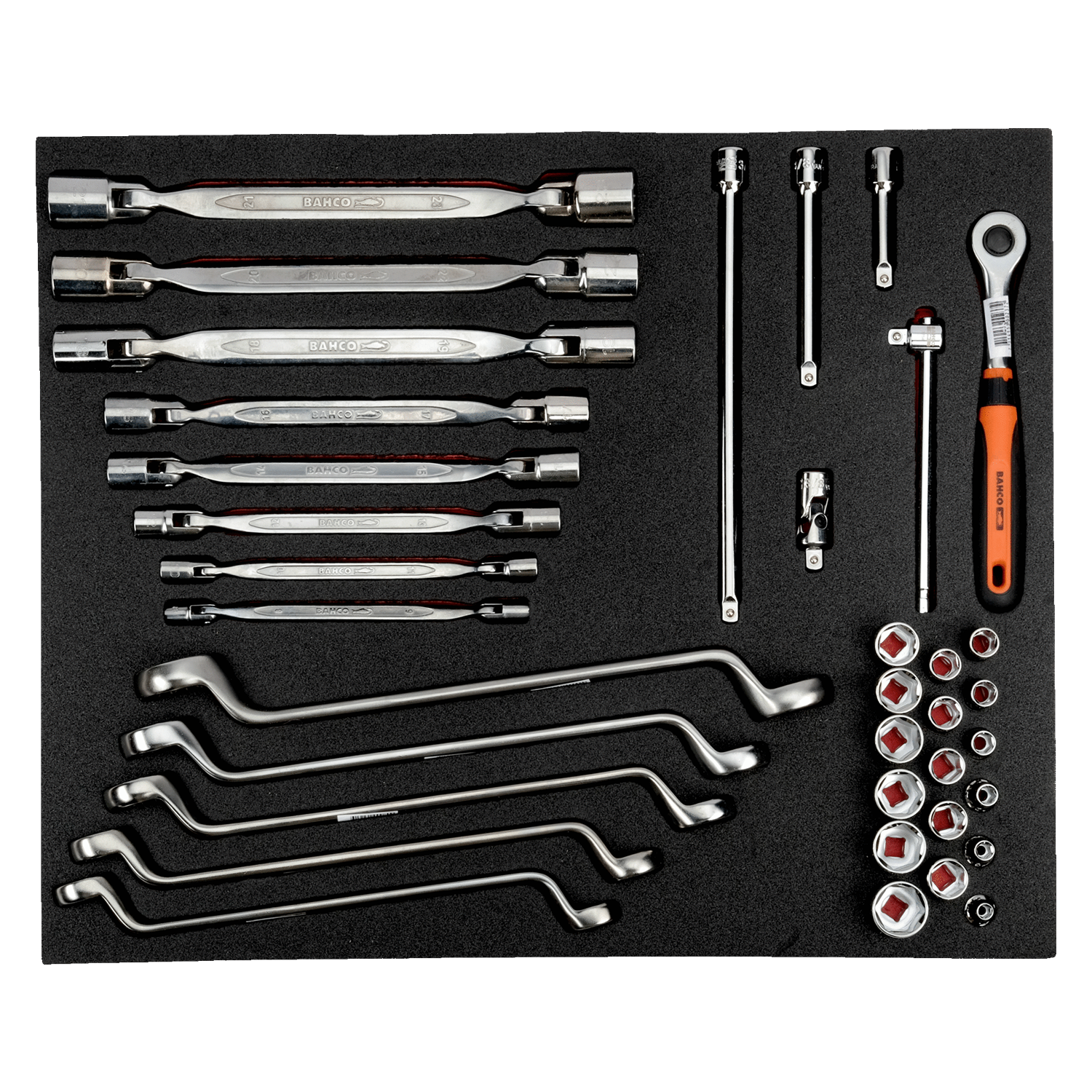 BAHCO FF1A5027 Fit&Go 3/3 Foam Inlay Socket and Wrench Set 36 Pcs - Premium Socket and Wrench Set from BAHCO - Shop now at Yew Aik.