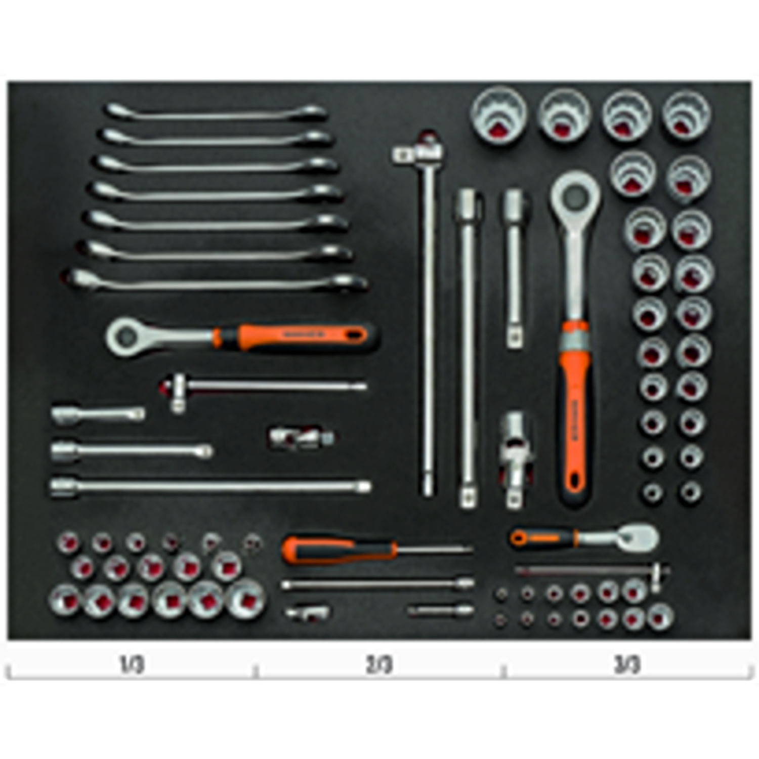 BAHCO FF1A5032 Fit&Go 3/3 Foam Inlay Socket and Wrench Set-75 Pcs - Premium Socket and Wrench Set from BAHCO - Shop now at Yew Aik.