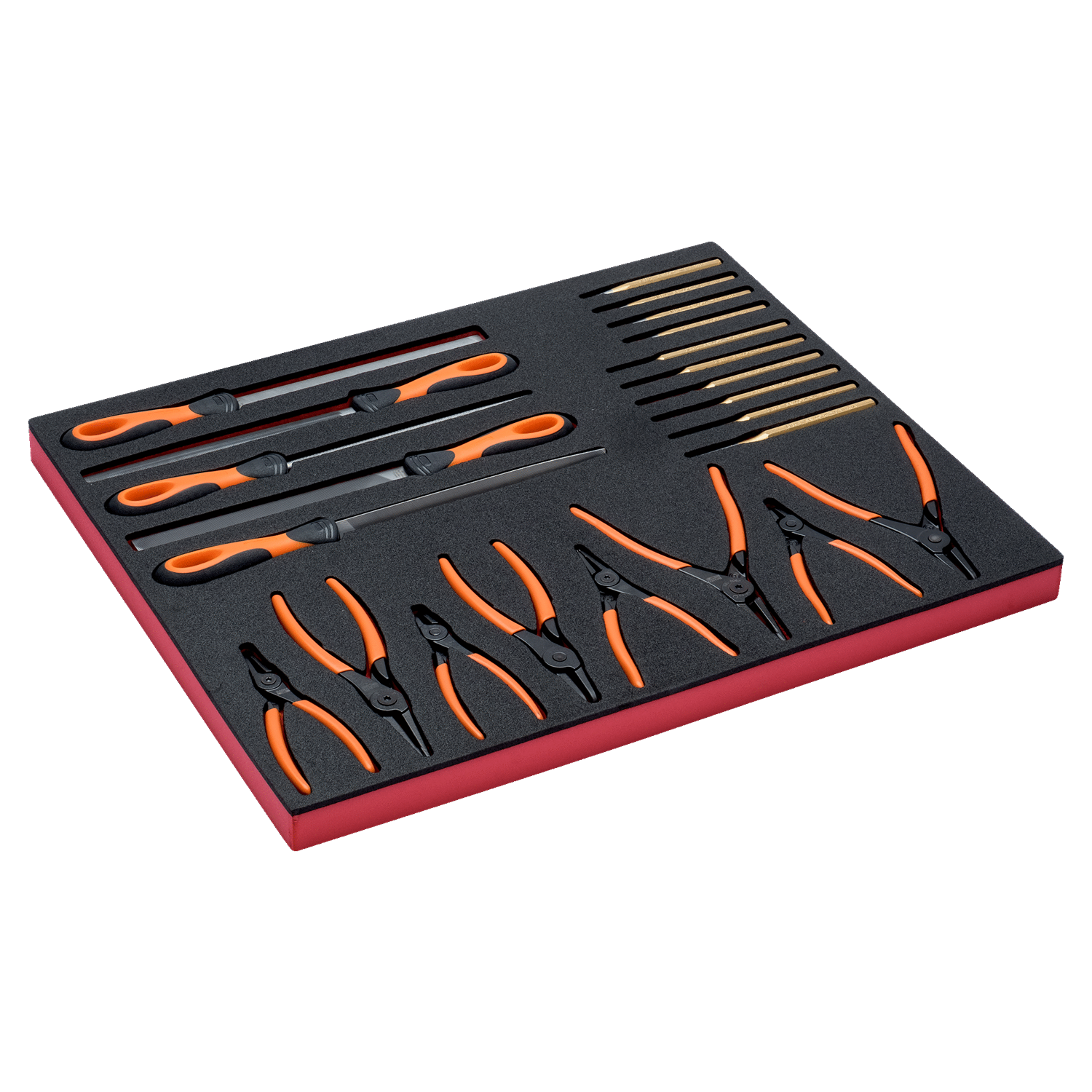 BAHCO FF1A51 Fit&Go 3/3 Foam Inlay File/Pliers/Punch Set - 23 Pcs - Premium Punch Set from BAHCO - Shop now at Yew Aik.