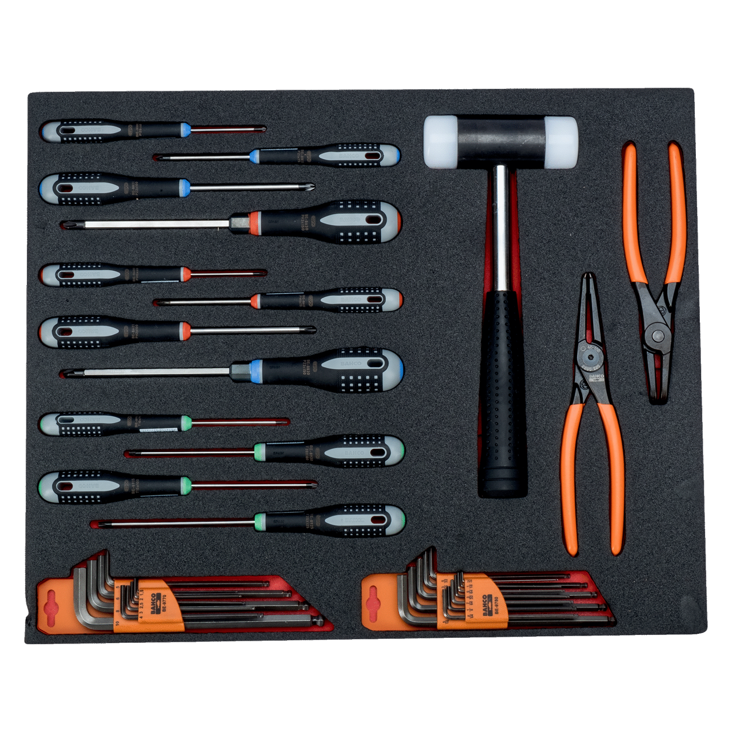 BAHCO FF1A53 Fit&Go 3/3 Foam Inlay Screwdriver/Key Set - 38 Pcs - Premium Screwdriver/Key Set from BAHCO - Shop now at Yew Aik.