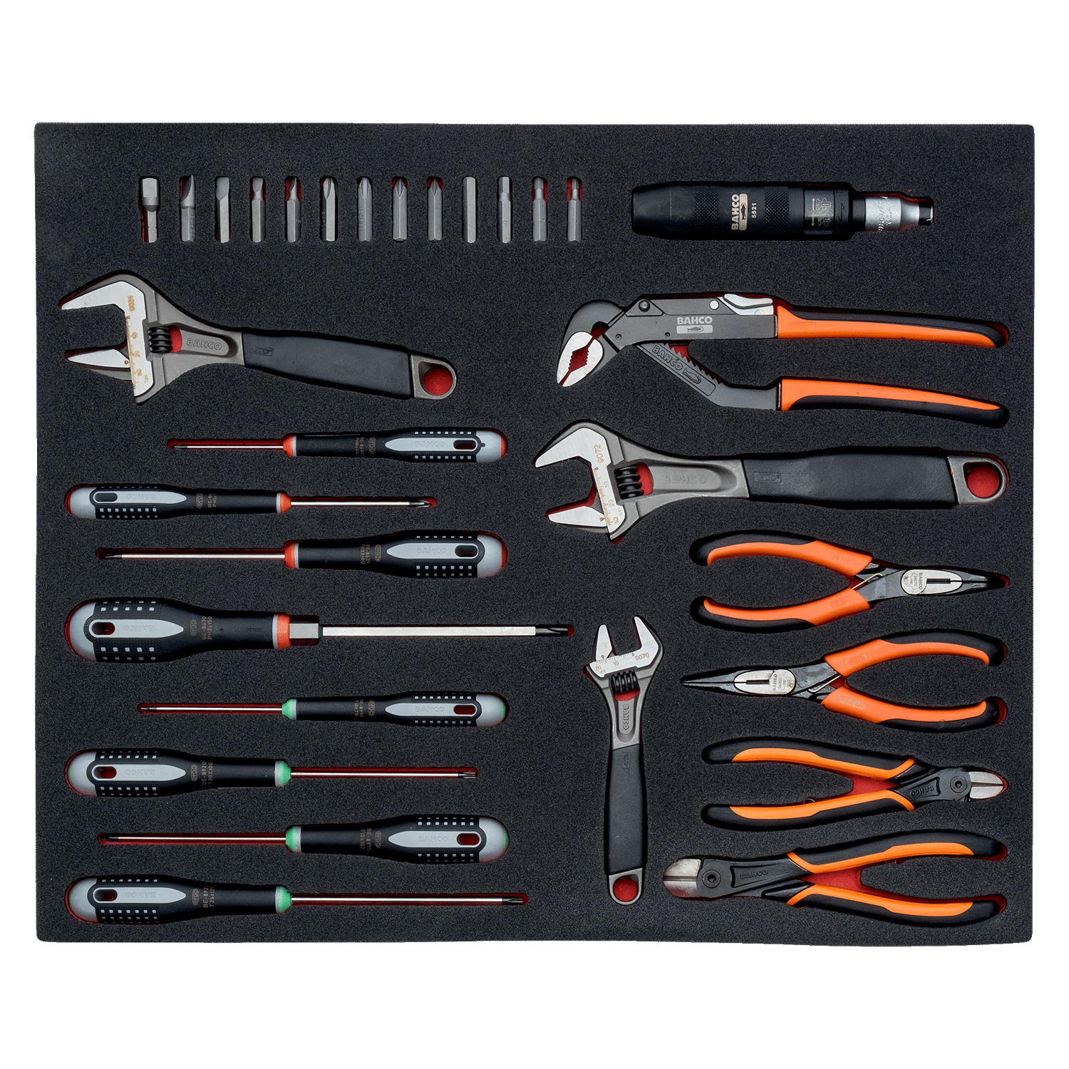 BAHCO FF1A67 Fit&Go 3/3 Foam Inlay Screwdriver/ Wrench/Pliers Set - Premium Pliers Set from BAHCO - Shop now at Yew Aik.
