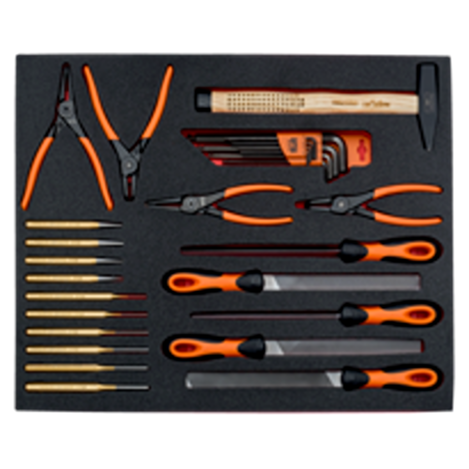 BAHCO FF1A68 Fit&Go 3/3 Foam Inlay Circlip Plier Set Hex Key Set - Premium Circlip Plier Set from BAHCO - Shop now at Yew Aik.