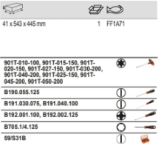 BAHCO FF1A71 Fit&Go 3/3 Foam Inlay Slotted / Screwdriver Set - Premium Screwdriver Set from BAHCO - Shop now at Yew Aik.