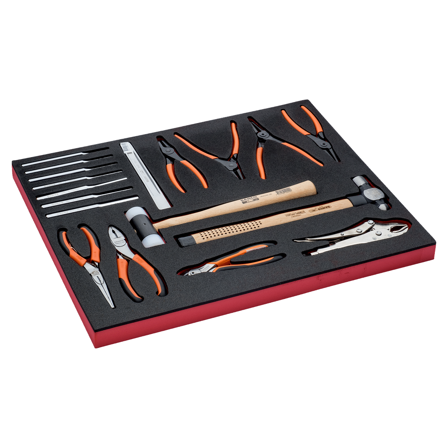 BAHCO FF1A72 Fit&Go 3/3 Foam Inlay Automotive Pliers Set - 18 Pcs - Premium Automotive Pliers Set from BAHCO - Shop now at Yew Aik.