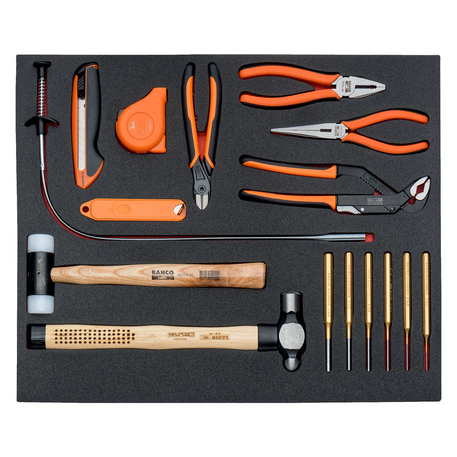 BAHCO FF1A82 Fit&Go 3/3 Foam Inlay Pliers & Measuring Tape - Premium Pliers from BAHCO - Shop now at Yew Aik.