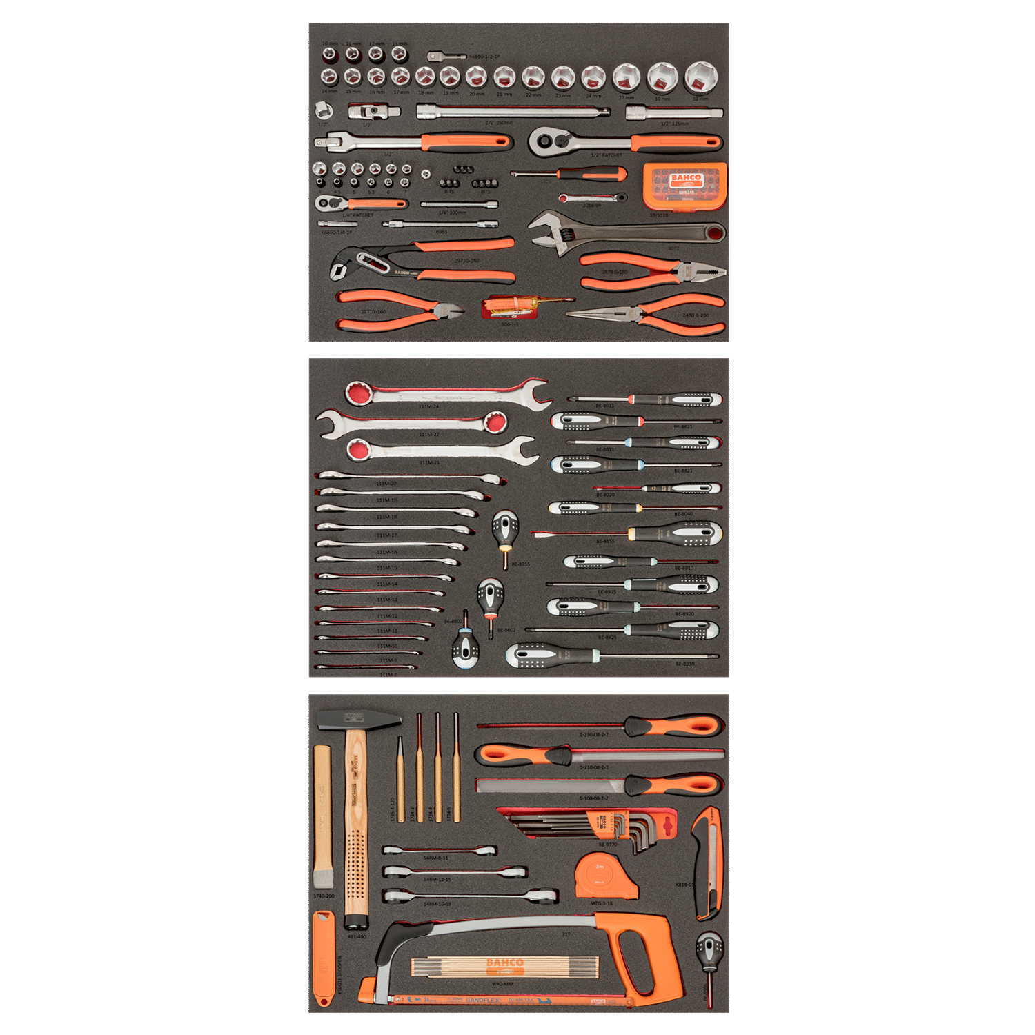 BAHCO FF1ASET-BASIC General Purpose 3 Foam Tool Kit - 158 pcs - Premium Tool Kit from BAHCO - Shop now at Yew Aik.